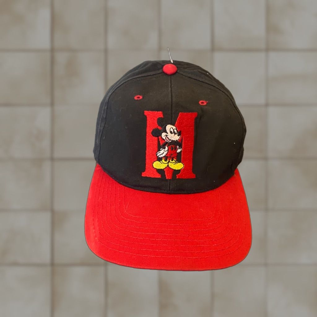 Disney Disney Mickey Mouse Cap Hat Vintage Black Snapback 90s University Canvas Cotton Men’s One Size Size ONE SIZE - 1 Thumbnail