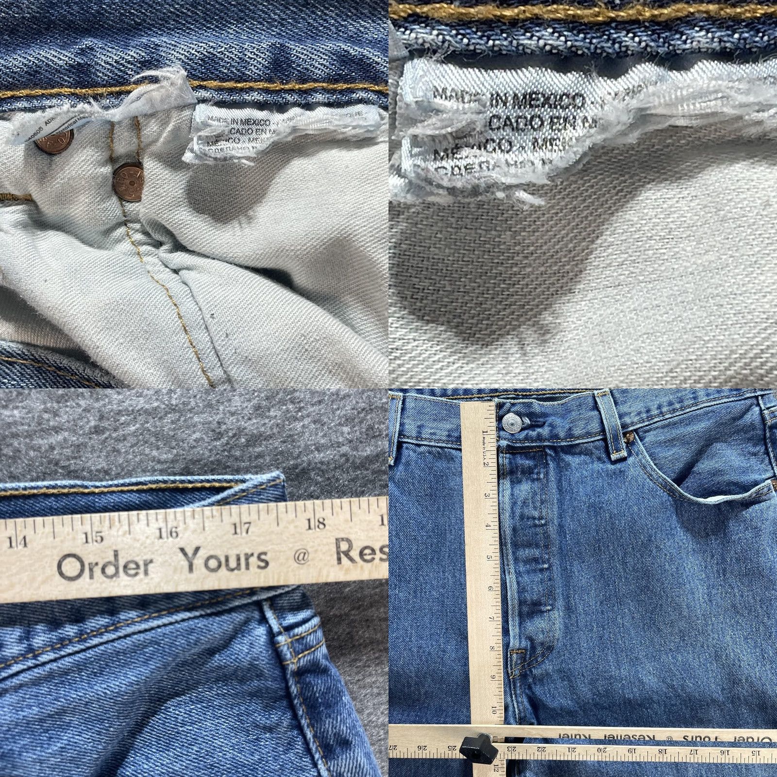 Levi's Levi's 501 Jeans Mens 36x36 Blue Denim Straight Leg Button Fly Red Tab Classic Size US 36 / EU 52 - 8 Thumbnail