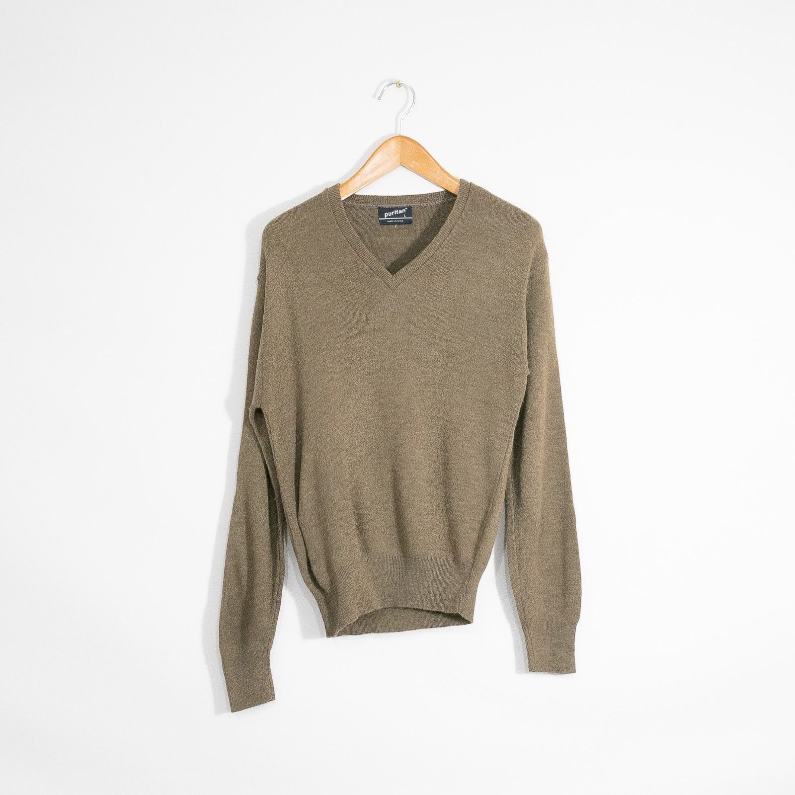 Puritan Vintage 90s Puritan Acrylic Sweater Medium - V-Neck Preppy Size US M / EU 48-50 / 2 - 1 Thumbnail