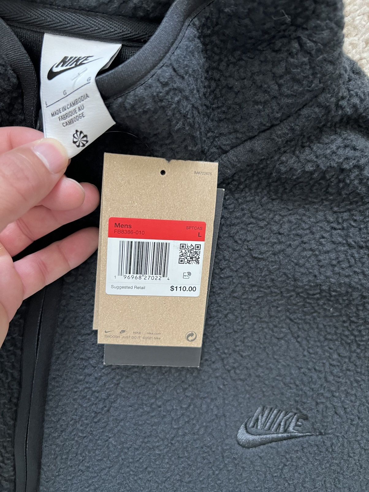 Nike Nike Club Winterized Fleece Sherpa Jacket Black Size US L / EU 52-54 / 3 - 7 Thumbnail