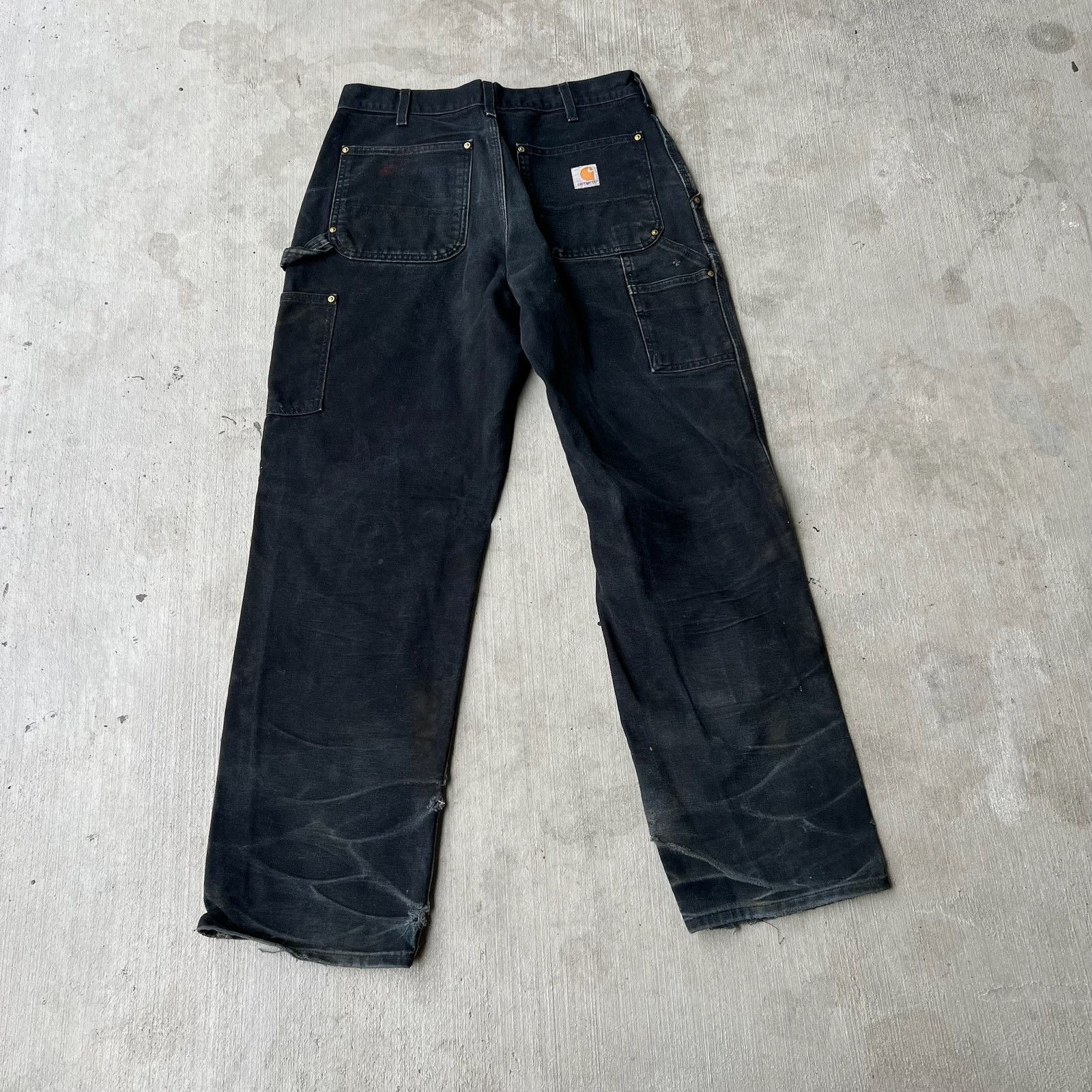 Carhartt × Vintage Carhartt faded black double knee work wear carpenter pants Size US 31 - 5 Thumbnail