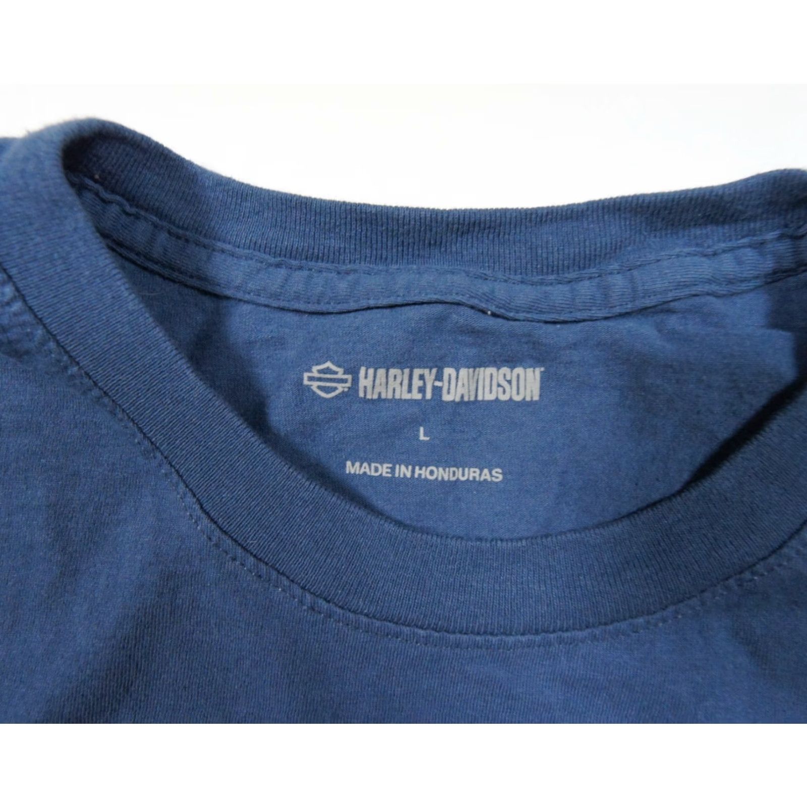 Harley Davidson Harley-Davidson Men's T-Shirt Large Blue Motorcycle Biker Crew Neck Cotton Logo Short Sleeve All Seasons Size US L / EU 52-54 / 3 - 4 Thumbnail