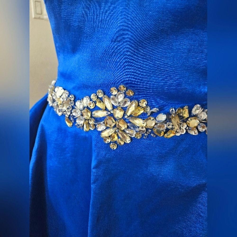 Designer Stunning Mac Duggal Blue Prom/Pageant Gown Size XL / US 12-14 / IT 48-50 - 3 Thumbnail