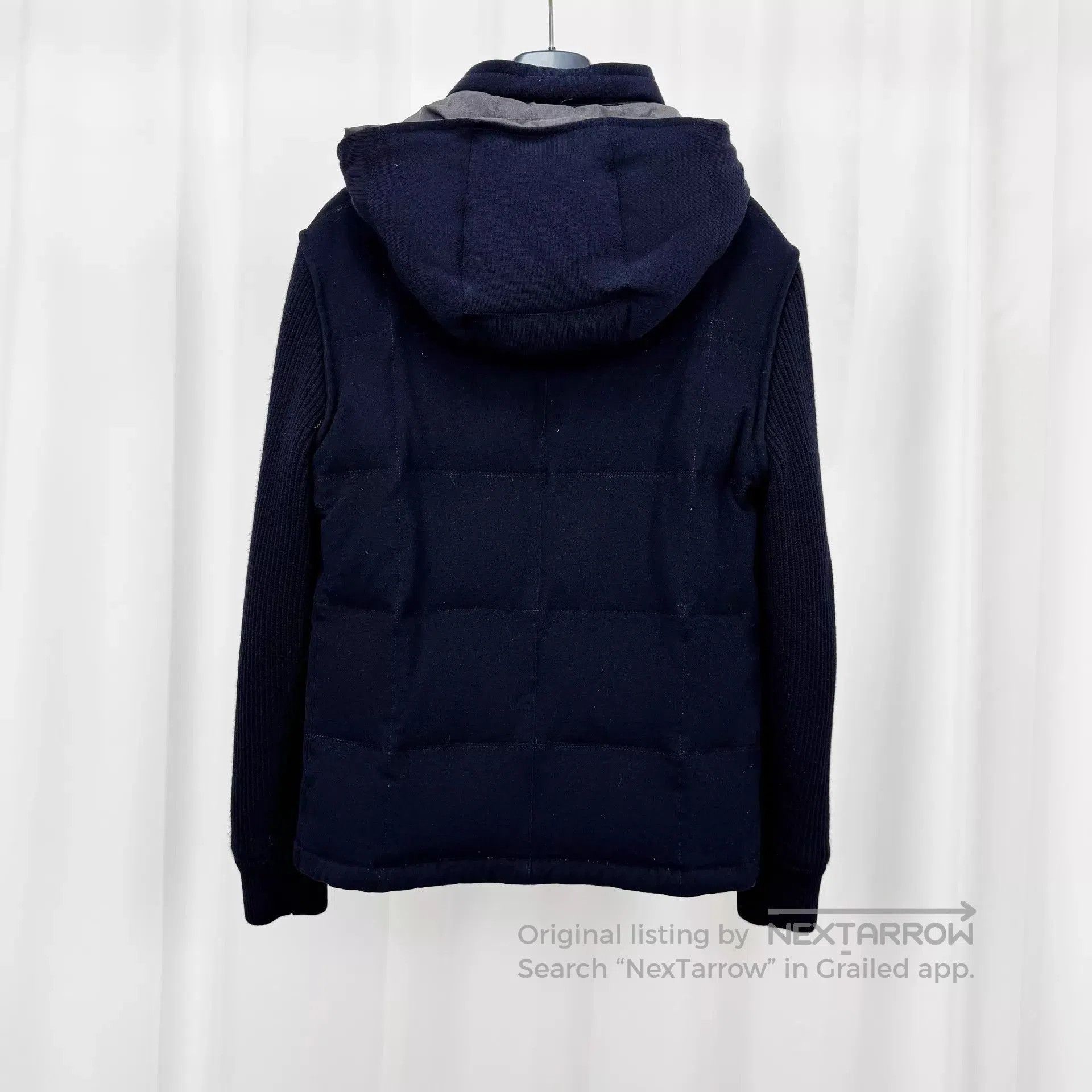 Ermenegildo Zegna Hooded Quilted Jacket with Knit Sleeves. Size US M / EU 48-50 / 2 - 2 Thumbnail