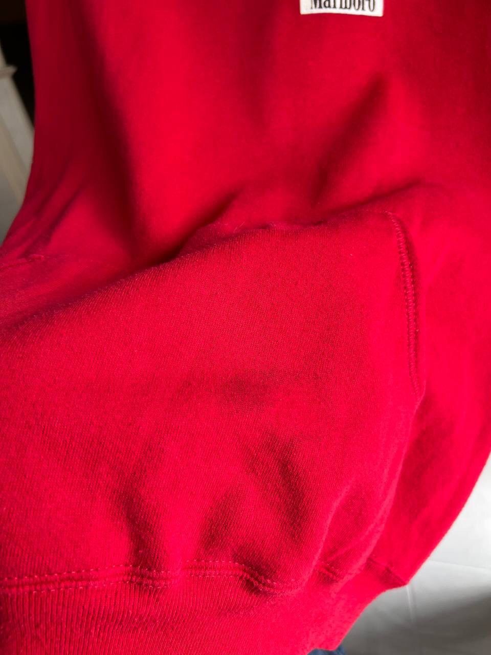 Marlboro × Vintage Vintage 90s red Marlboro basic hoodie oversized USA JERZEES Size US XL / EU 56 / 4 - 2 Thumbnail