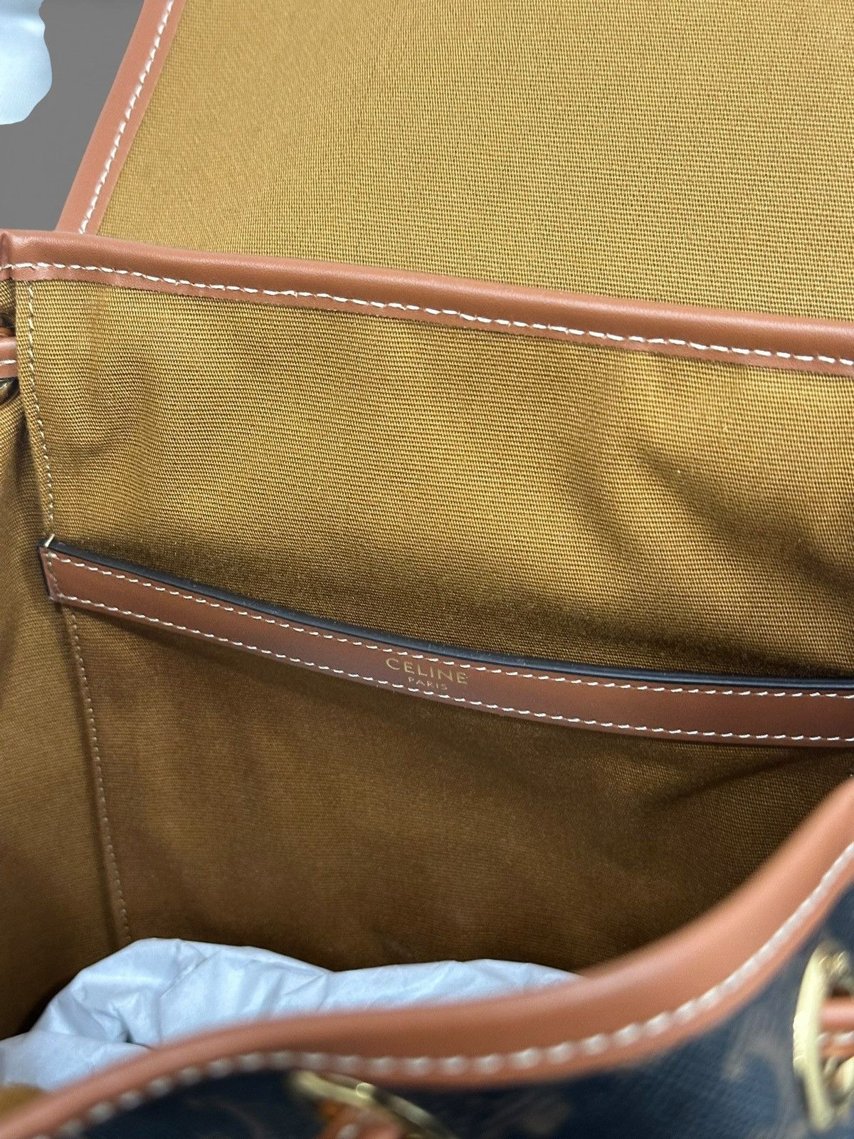 Celine Celine Backpack FOLCO in triomphe Canvas calfskin SIZE M Size ONE SIZE - 10 Thumbnail