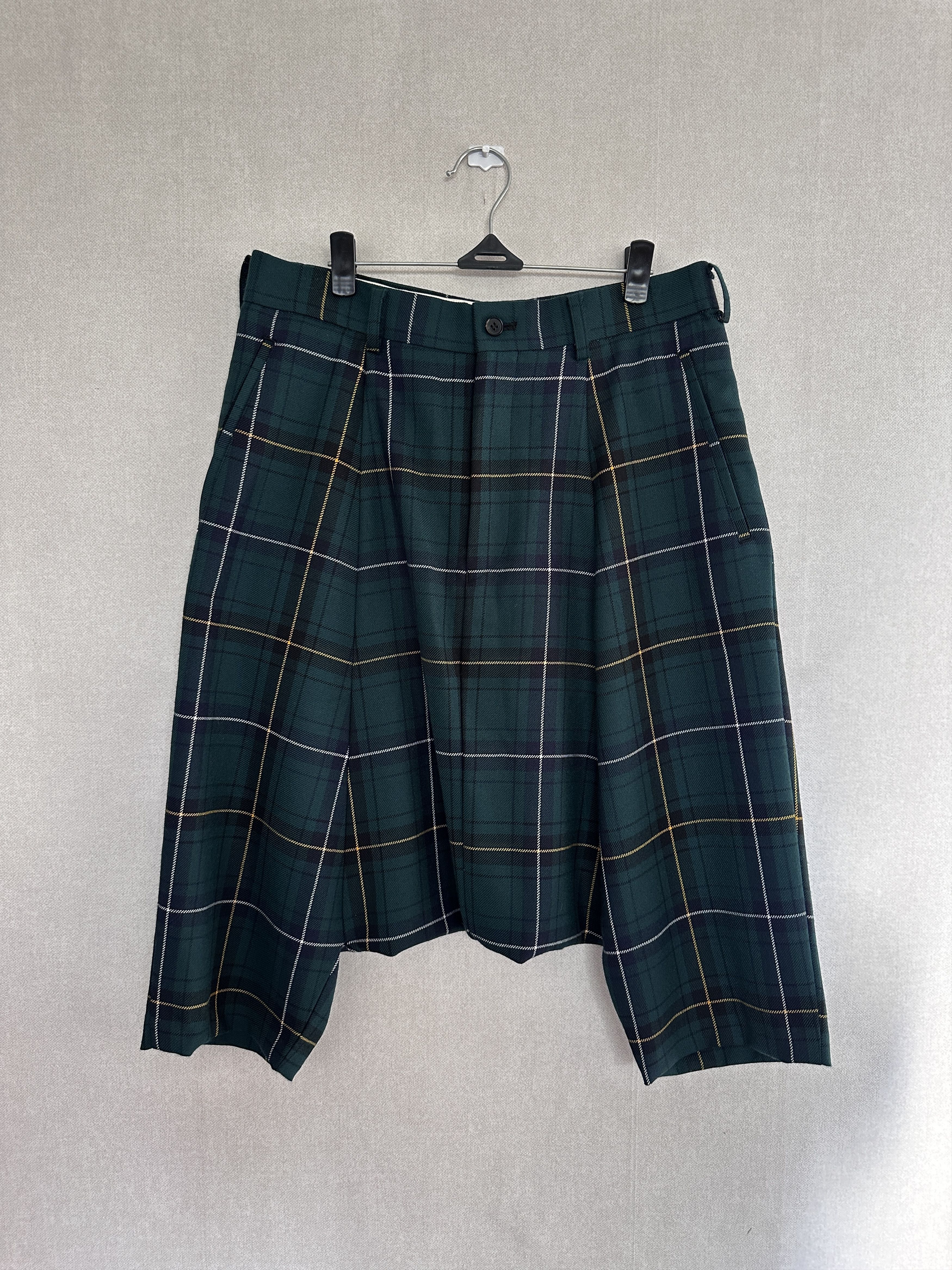 Comme des Garcons Homme Plus COMME des GARÇONS Homme Plus 2014 Green Plaid Drop Crotch Size US 28 / EU 44 - 1 Thumbnail