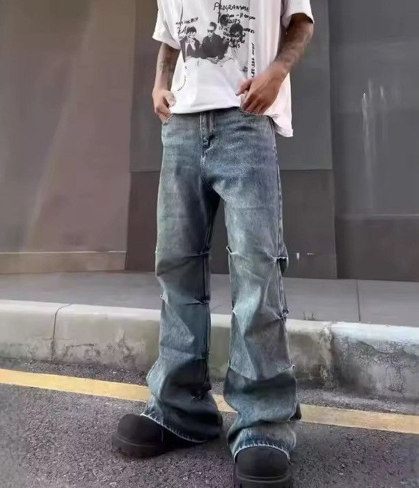 Japanese Brand Pleated Denim Pant Size US 31 - 3 Thumbnail