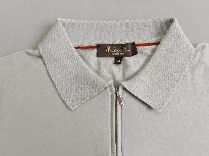 Loro Piana LORO PIANA Short-sleeved wool polo shirt for men Size US L / EU 52-54 / 3 - 3 Thumbnail