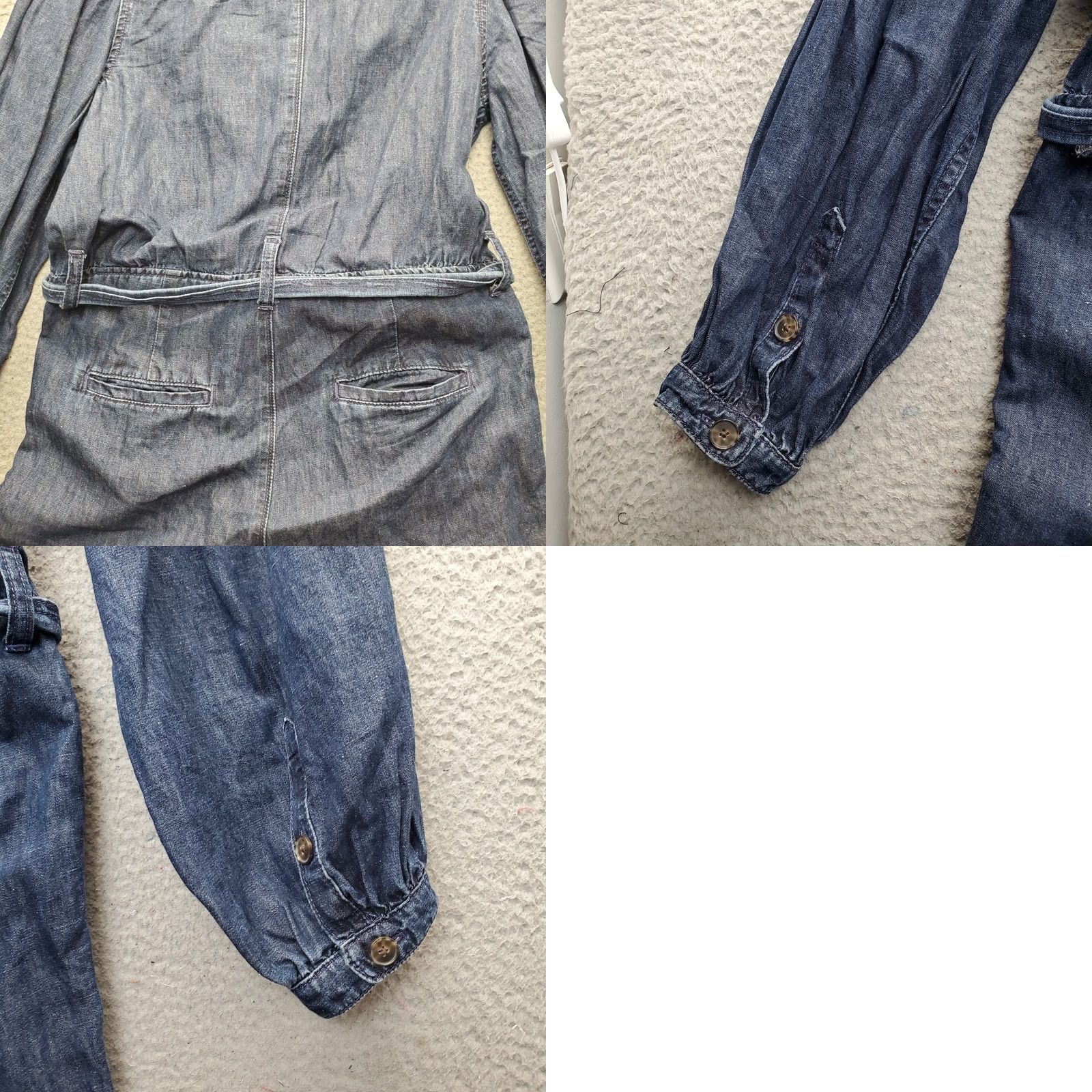 J.Crew J.Crew Jumpsuit Womens 6 Blue Denim Belted Utility Puff Sleeve Front Zip Shirt Size 28" / US 6 / IT 42 - 9 Thumbnail