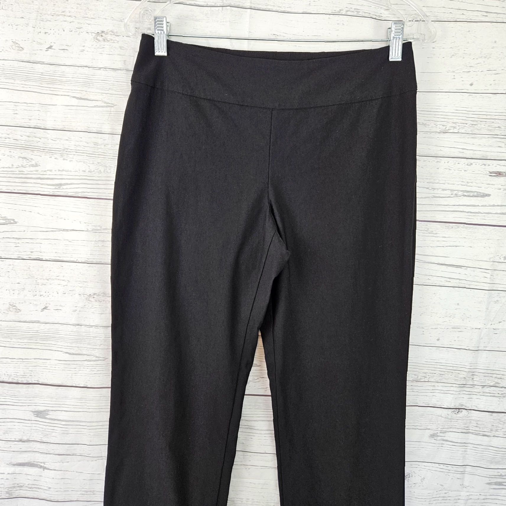 NIC+ZOE Nic+Zoe Womens Pants Sz 6 Black Pull On Mid Rise Rayon Blend Dress Pants Size 28" / US 6 / IT 42 - 2 Thumbnail