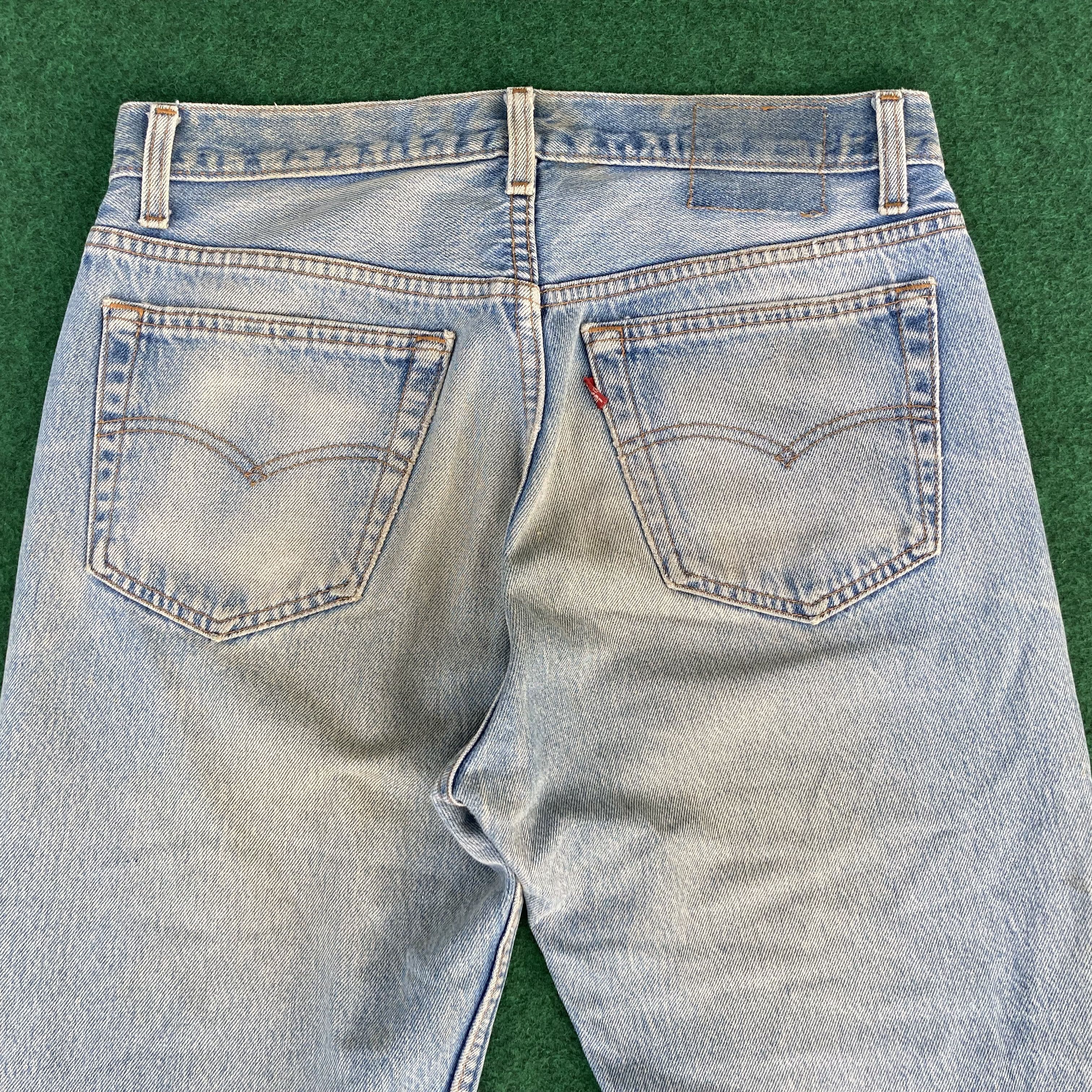 Levi's × Vintage Vtg Levis 501 Distressed Ripped Light Blue Dirty Jeans Size US 31 - 11 Thumbnail