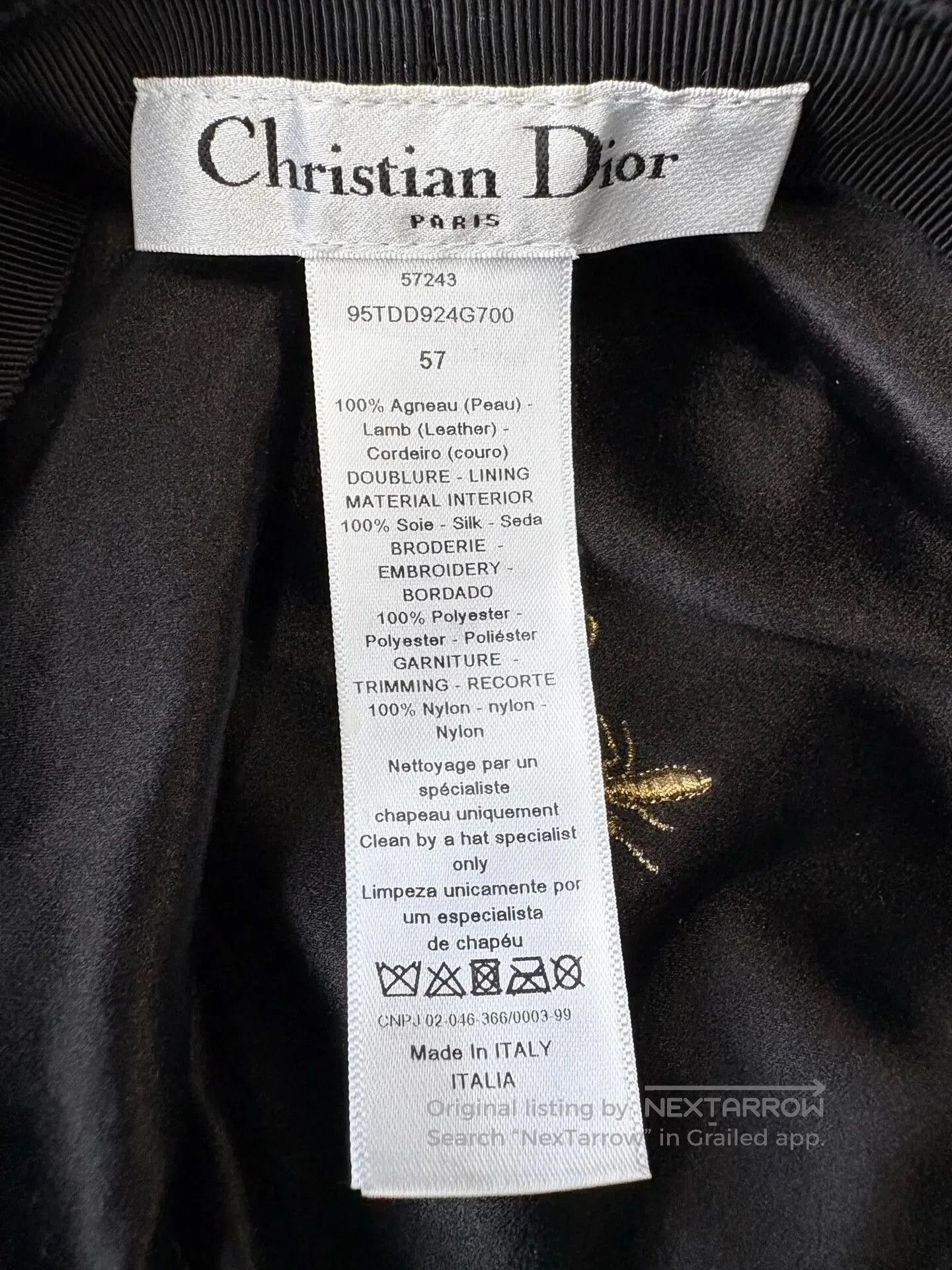 Dior Dior Black Monogram Lace Bucket Hat. Size ONE SIZE - 8 Thumbnail