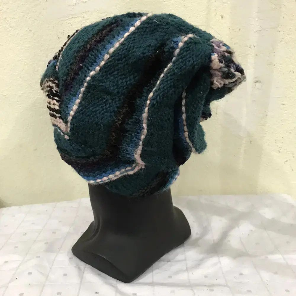 Vintage Japanese Brand Knit Design Beanie Hat Size ONE SIZE - 5 Thumbnail