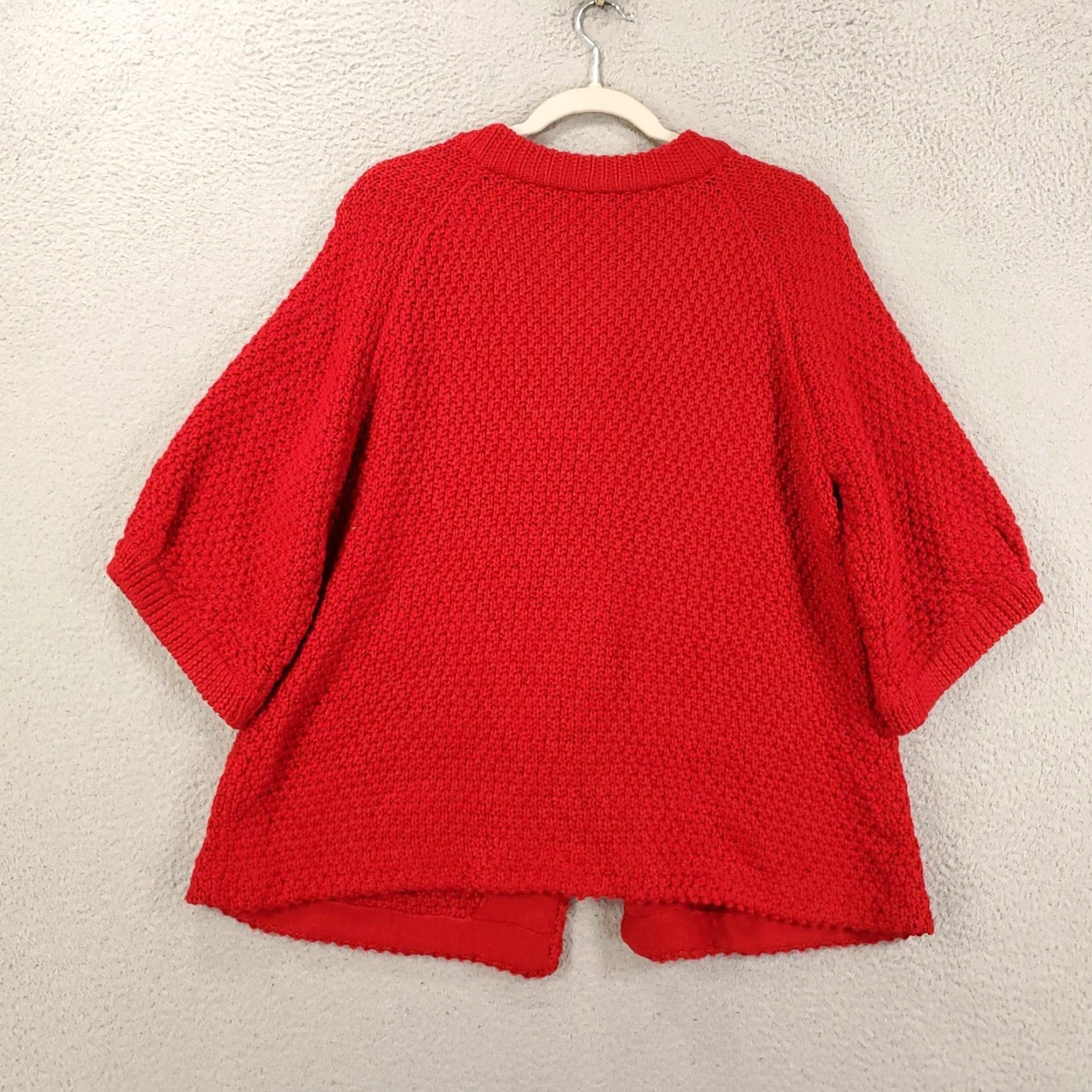Vintage Chicos Sweater Womens Large Red Chunky Knit 3 Button Up Wool Blend 2 Size L / US 10 / IT 46 - 7 Thumbnail