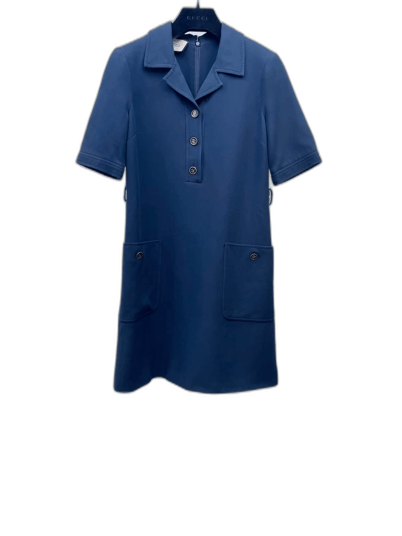 Gucci gucci blue short sleeve dress Size US 36 / EU 52 - 1 Thumbnail