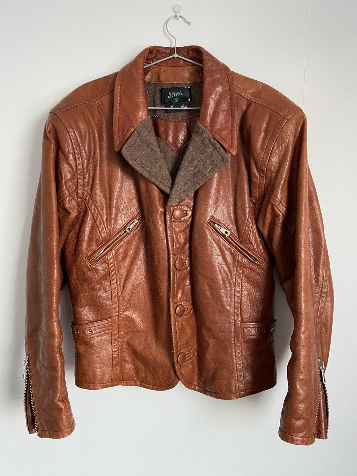 Jean Paul Gaultier × Vintage ULTRA RARE Jean paul gaultier 80s vintage leather jacket Size US L / EU 52-54 / 3 - 1 Thumbnail