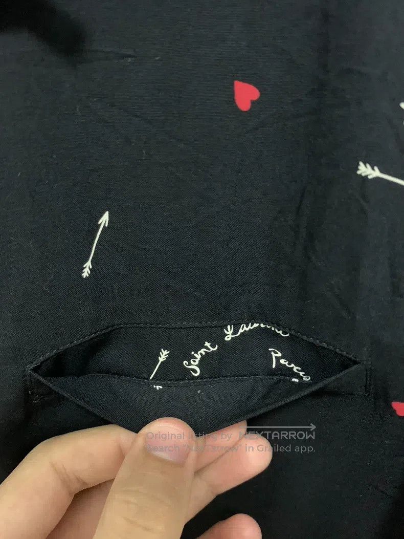 Saint Laurent Paris Saint Laurent Paris size 41 Cuban collar slogan heart arro Size US M / EU 48-50 / 2 - 5 Thumbnail