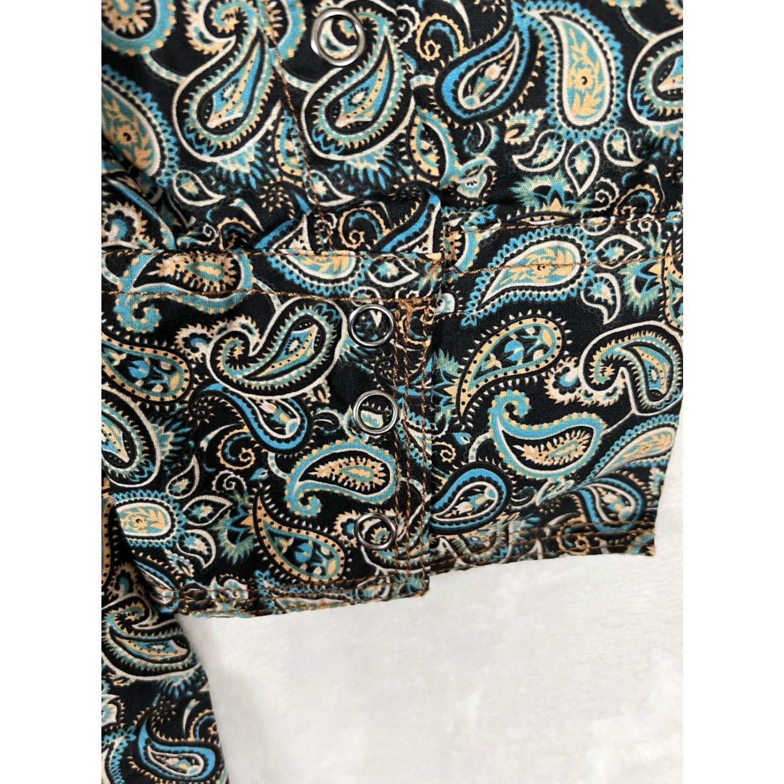 Roper Roper Shirt Mens 2XL Black Paisley Western Snap Front Long Sleeve Casual Size US XXL / EU 58 / 5 - 3 Thumbnail