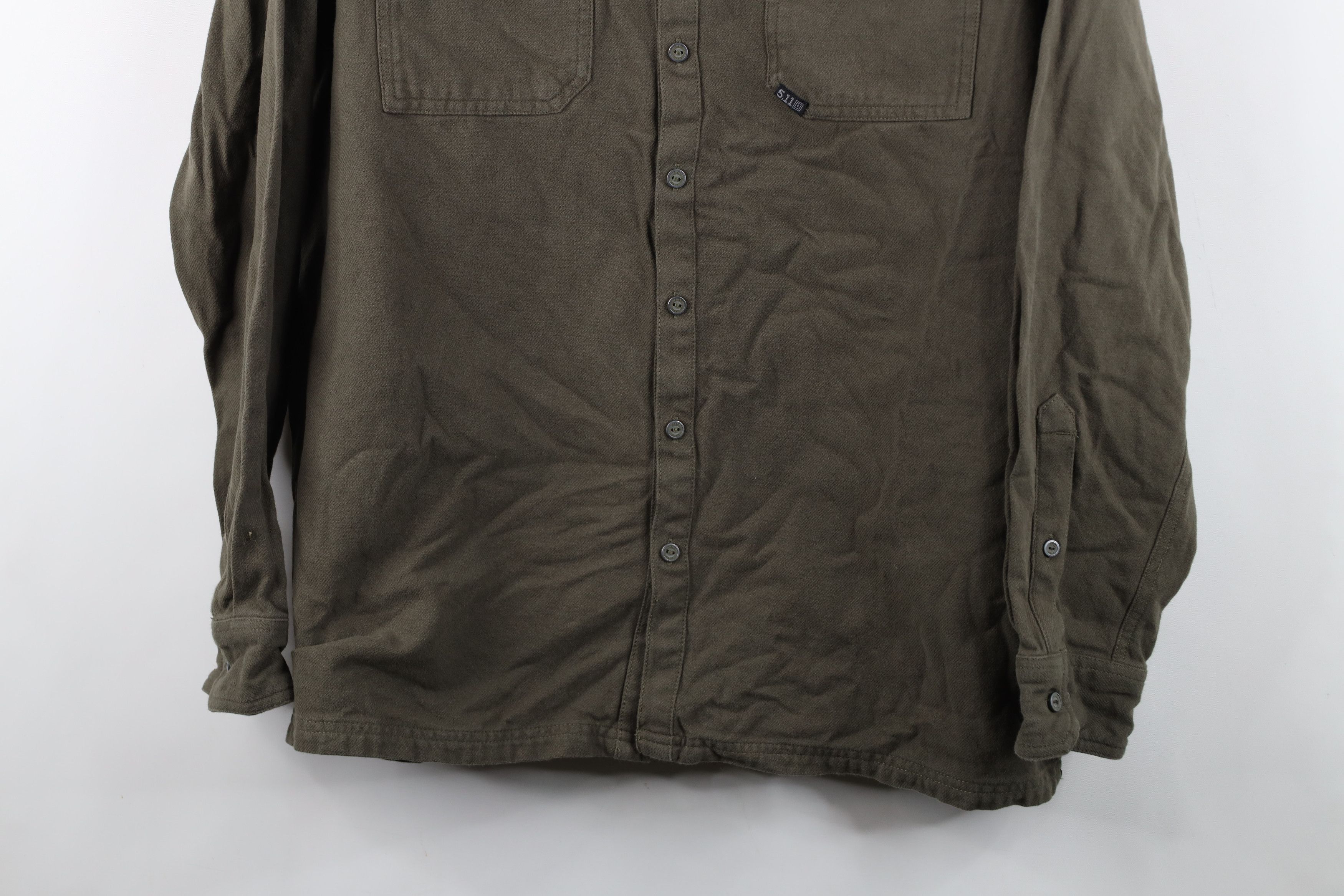 Vintage 5.11 Tactical Series Long Sleeve Button Shirt Olive Green Size US L / EU 52-54 / 3 - 3 Thumbnail