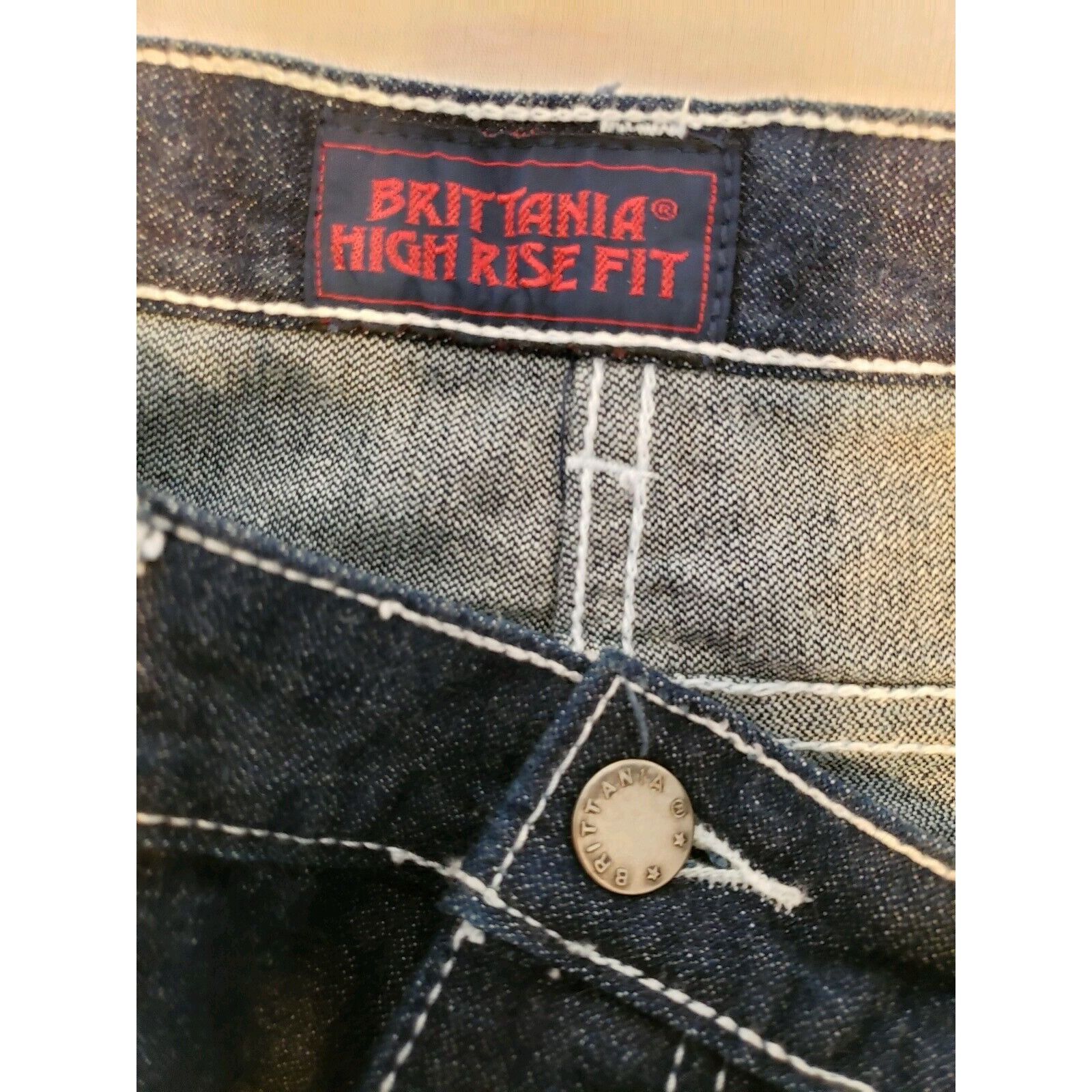 Vintage Vtg Brittania Baggy Jeans Womens 13 High Rise Wide Leg Embro Size 29" - 9 Thumbnail