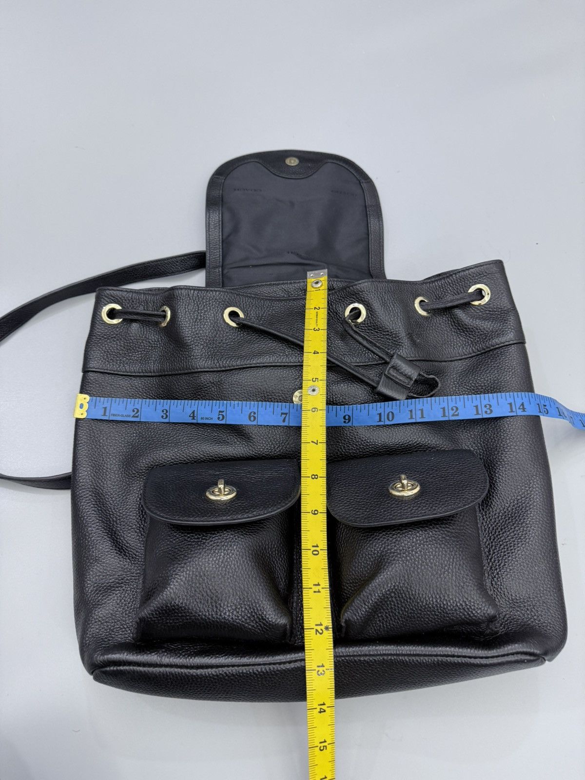 Coach Coach New York Signature Black Genuine Leather Backpack Size ONE SIZE - 13 Thumbnail