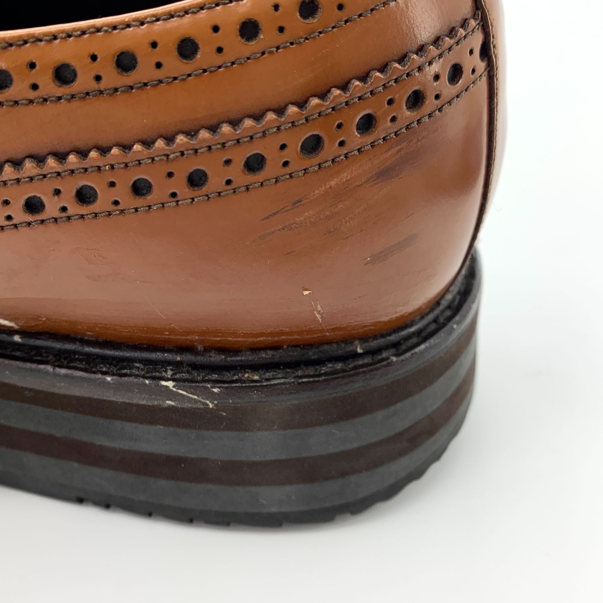 Prada Prada Brown Baroque Embossed Lace-Up Platform Leather Shoes Size US 7.5 / EU 40-41 - 4 Thumbnail