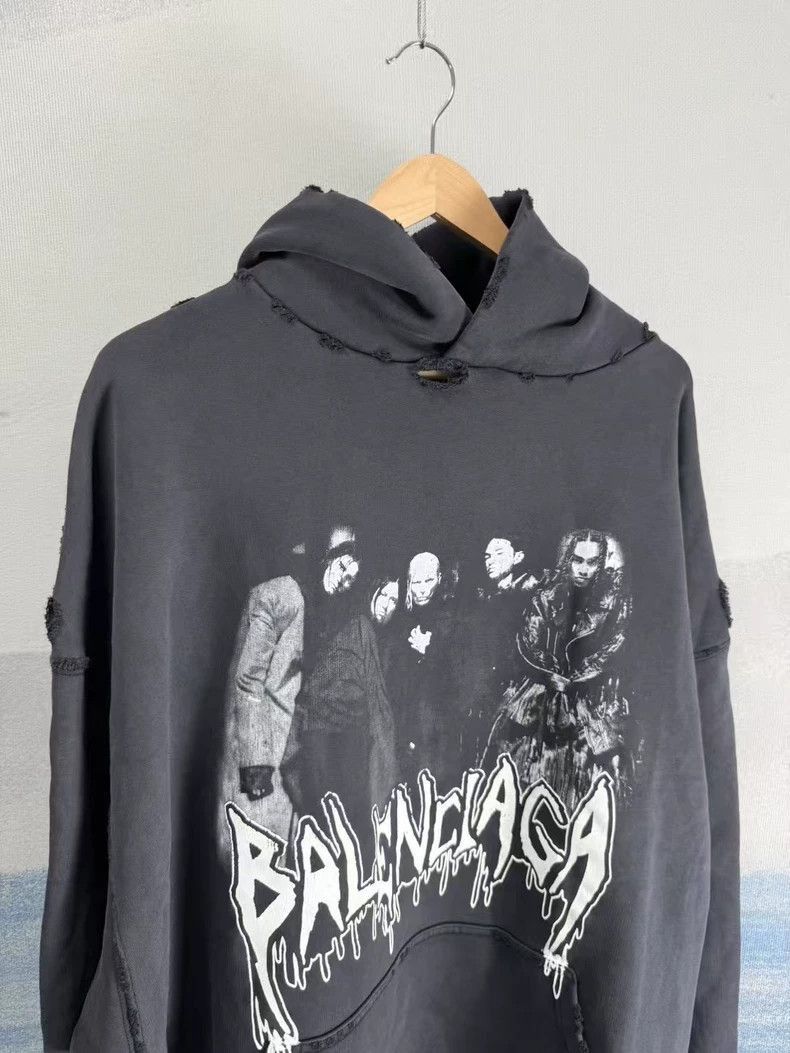 Balenciaga Balenciaga Black Graphic Hoodie SS25 New Collection-2506 Size US S / EU 44-46 / 1 - 2 Thumbnail