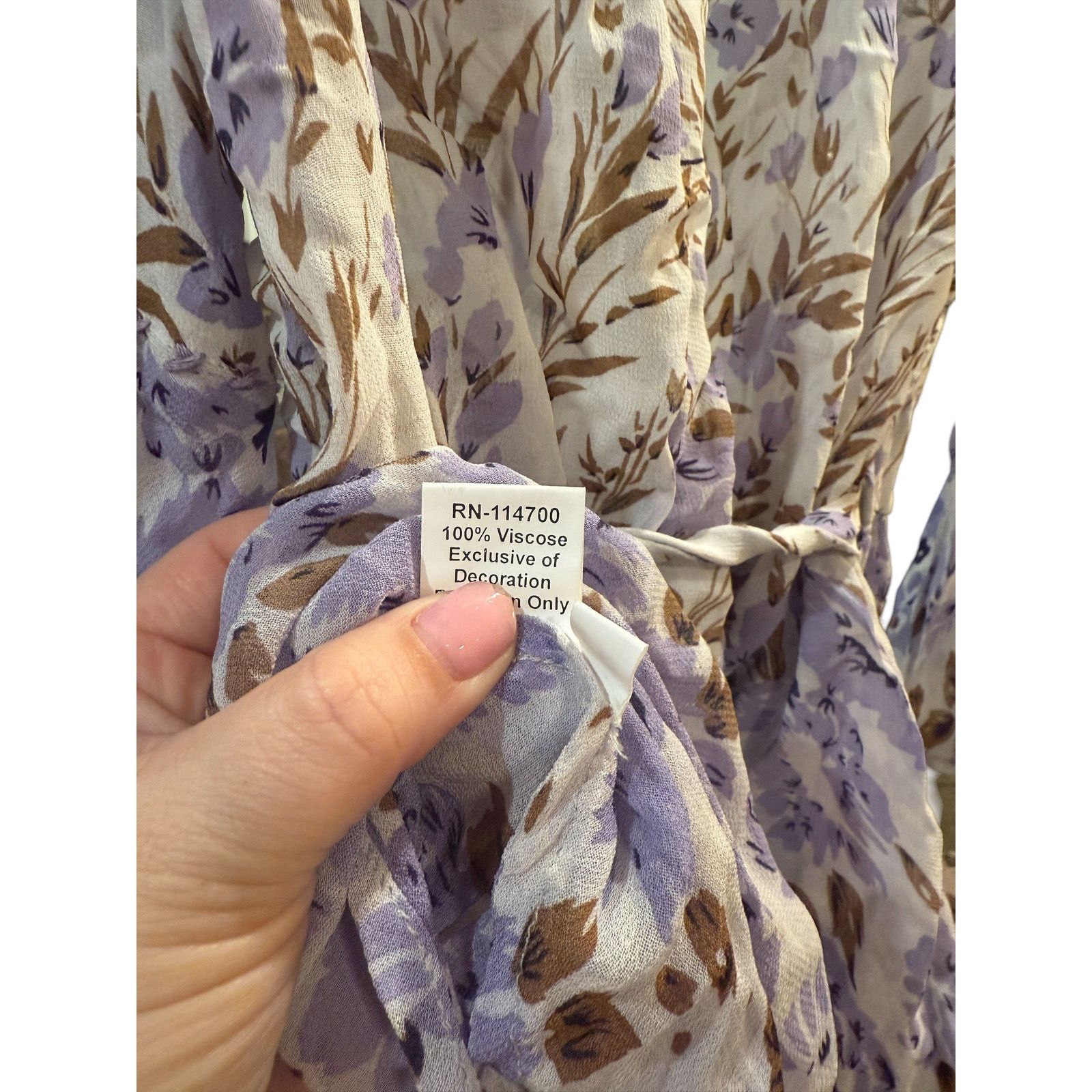 Chan Luu Chan Luu Stonewash Mix Floral Wrap Top Sheer Lilac Print S Size S / US 4 / IT 40 - 6 Thumbnail