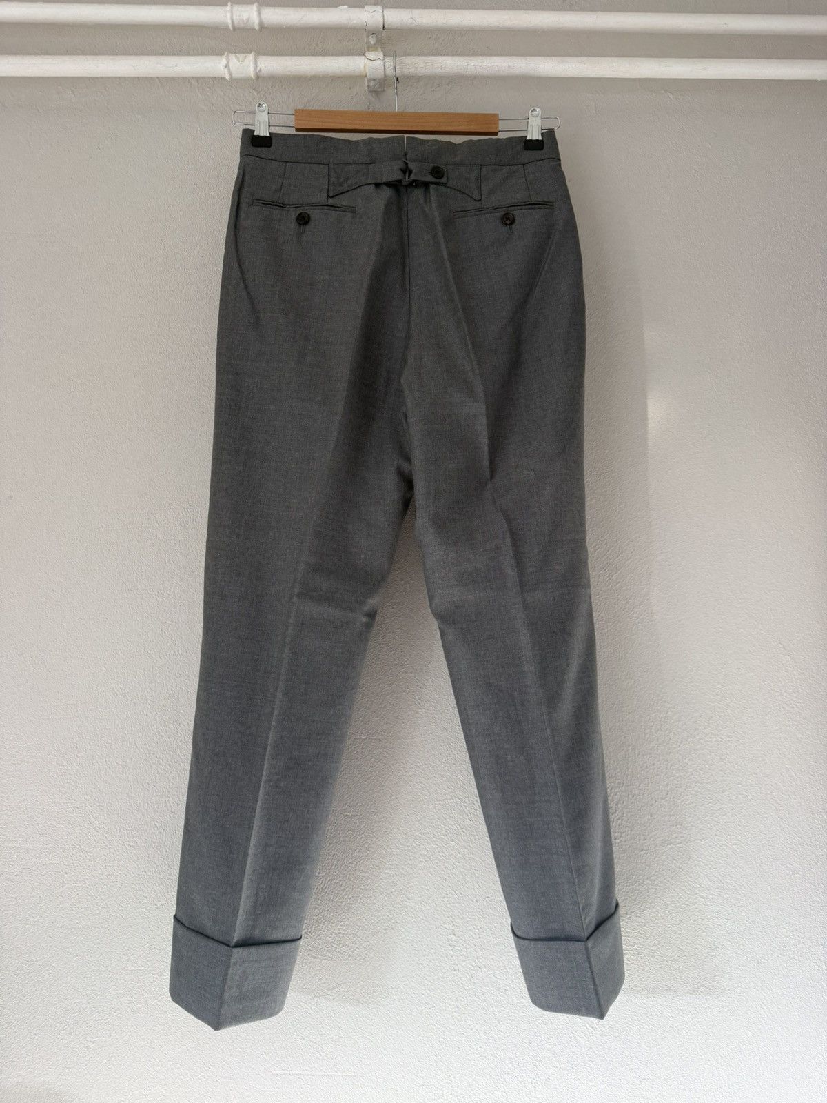 Thom Browne Runway Sample - Grey Wool Tailored Trousers with Cuffed Hem Size US 30 / EU 46 - 5 Thumbnail