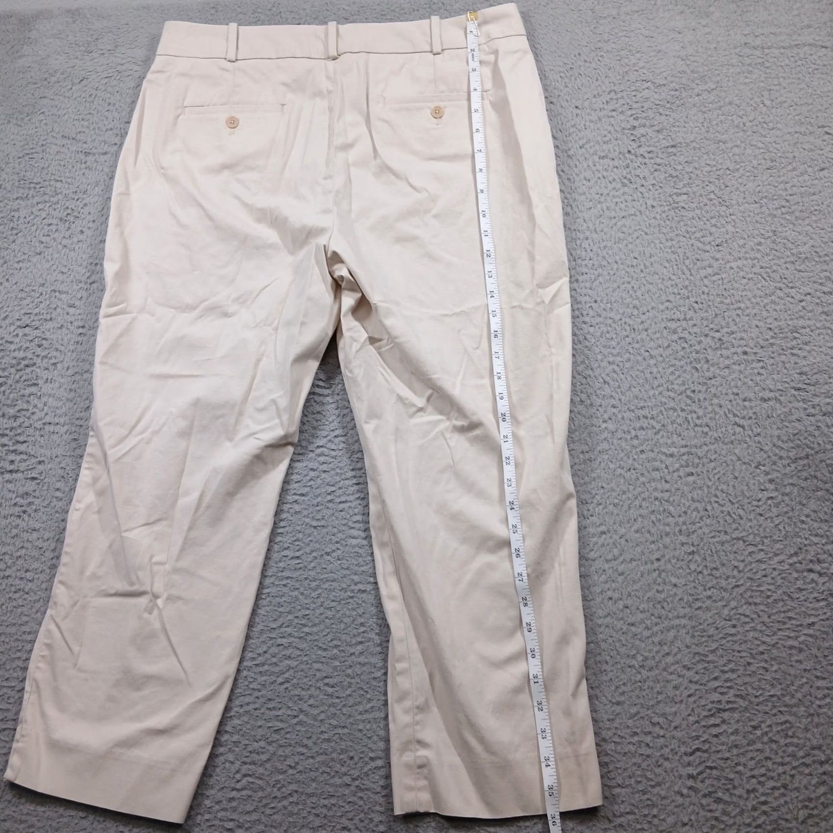 Talbots Talbots Chino Pants Women's 14 Beige Classic Straight Leg Slacks Curvy Fit Cotton Twill Stretch Pockets Workwear Office Mens Womens Size 36" / US 14 / IT 50 - 3 Thumbnail