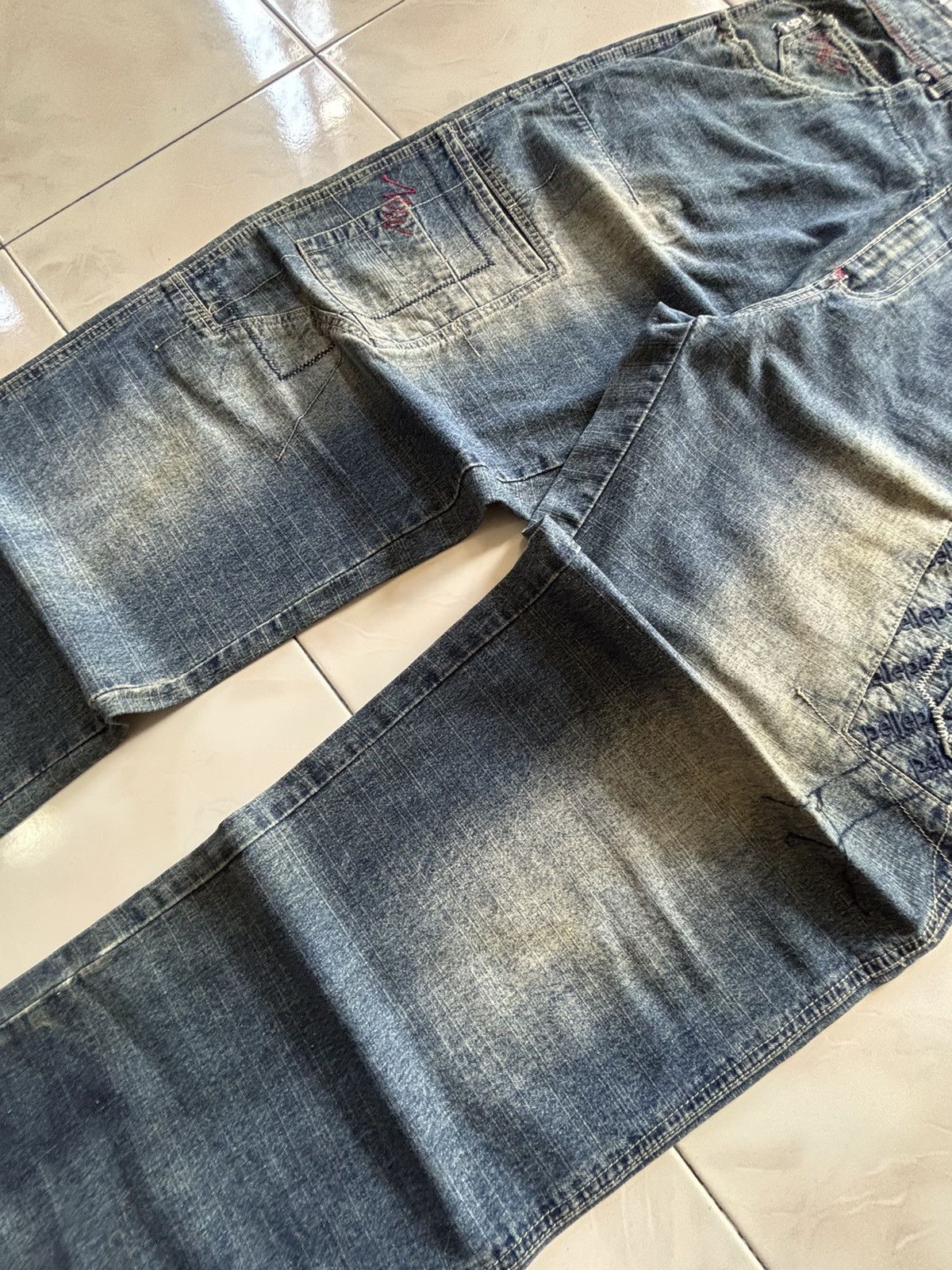 Pelle Pelle Pelle Pelle Mud Wash Baggy Patchwork Denim Jeans Size US 32 / EU 48 - 7 Thumbnail