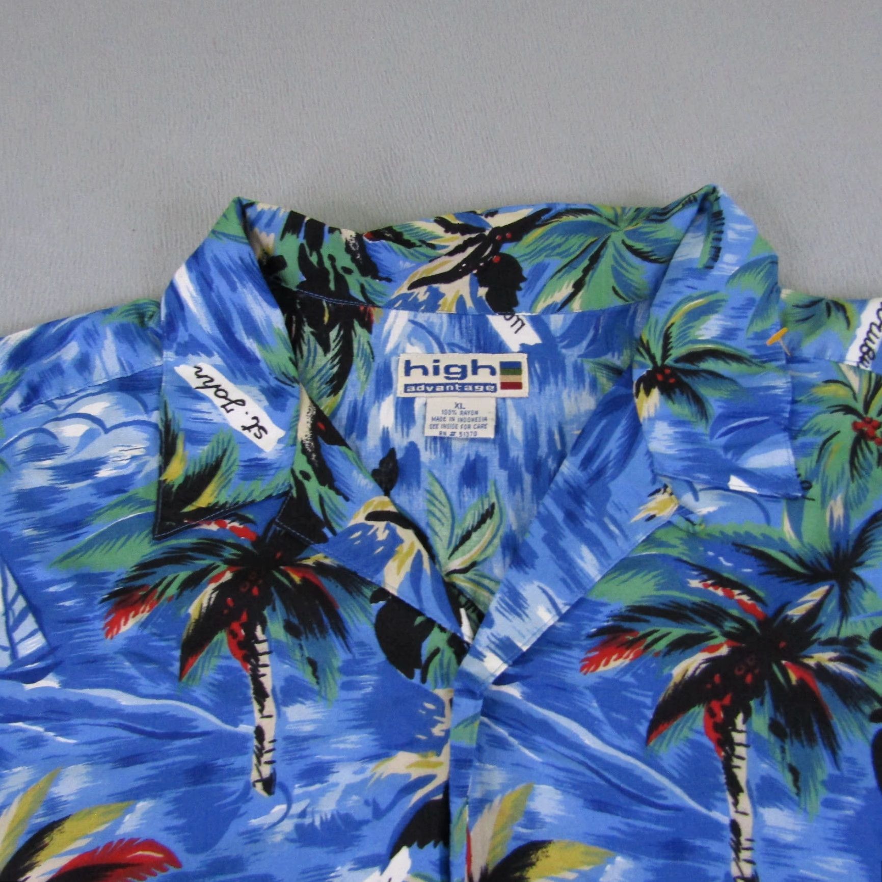 Vintage VINTAGE High Advantage Hawaiian Shirt Mens XL Short Sleeve Blue Beach 90s Casual Size US XL / EU 56 / 4 - 5 Thumbnail