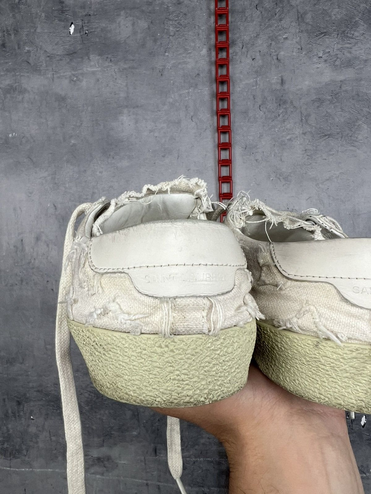 Saint Laurent Paris Saint Laurent Canvas Distressed Accents Sneakers Sz 37/24cm Size US 7 / IT 37 - 13 Thumbnail