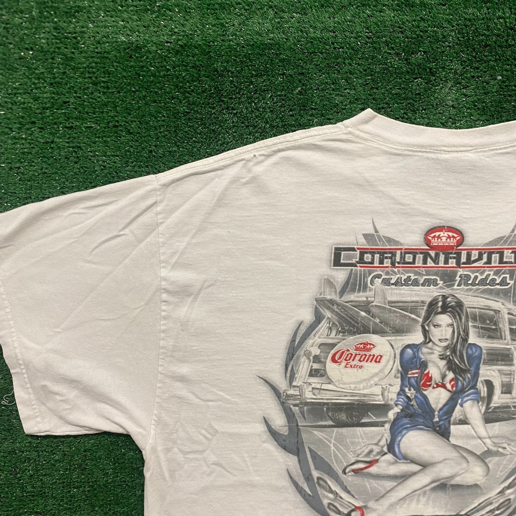 Vintage Vintage 90s Corona Extra Shirt Beach Pin Up Beer Chrome Tee Size US XL / EU 56 / 4 - 2 Thumbnail