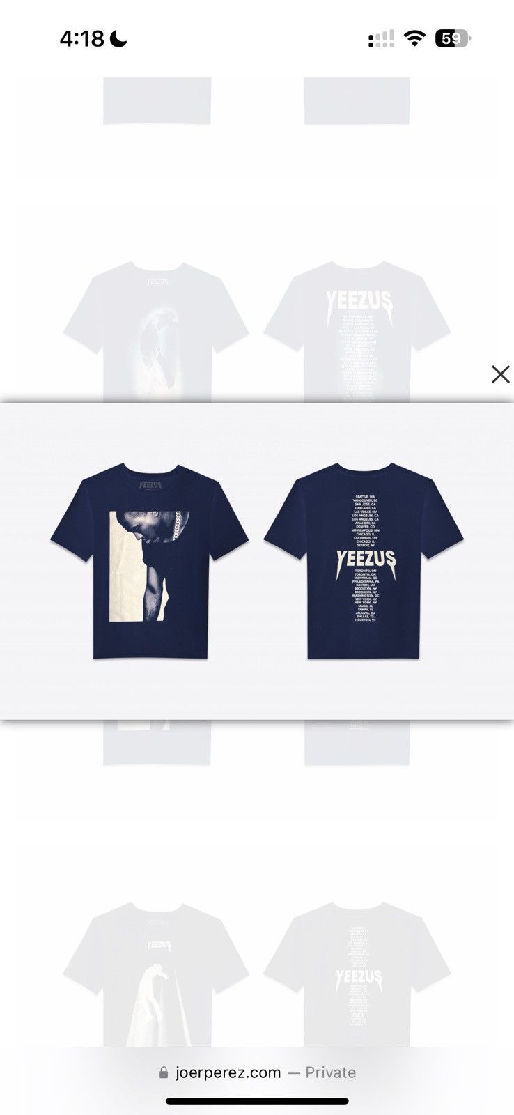 Kanye West YEEZUS TOUR MERCH ( Authentic & New ) Size US XXL / EU 58 / 5 - 10 Thumbnail