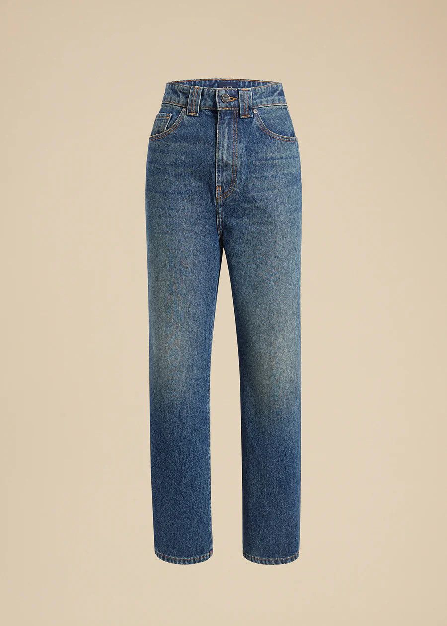 KHAITE o1s22i1n0724 Cropped Shalbi Jeans in Blue Size 29" - 1 Thumbnail