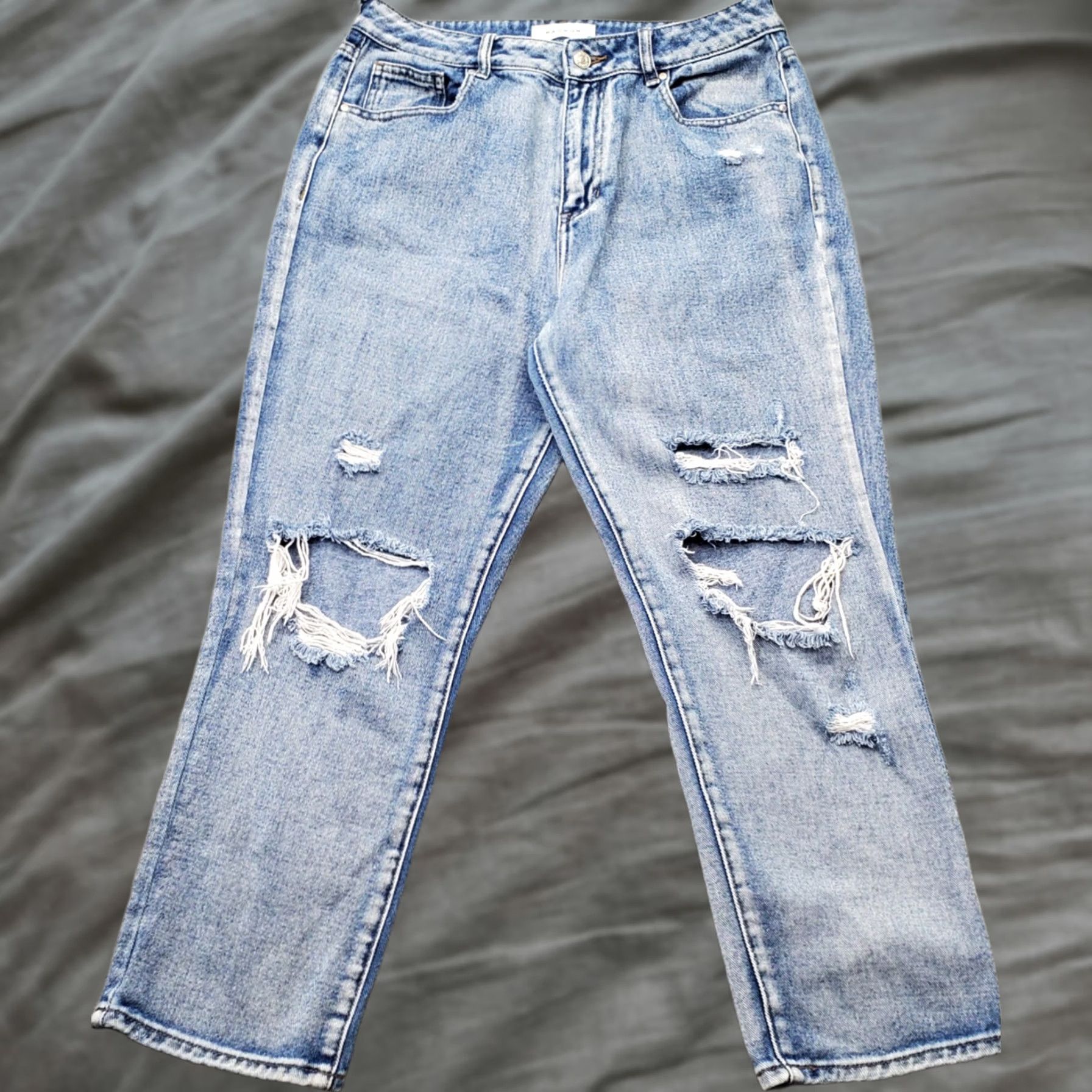 Pacsun PacSun Womens Jeans 30 Blue Denim Stretch Boho Faded Distressed Straight Leg Mom Size 30 Womens jeans Size 30" / US 8 / IT 44 - 1 Thumbnail