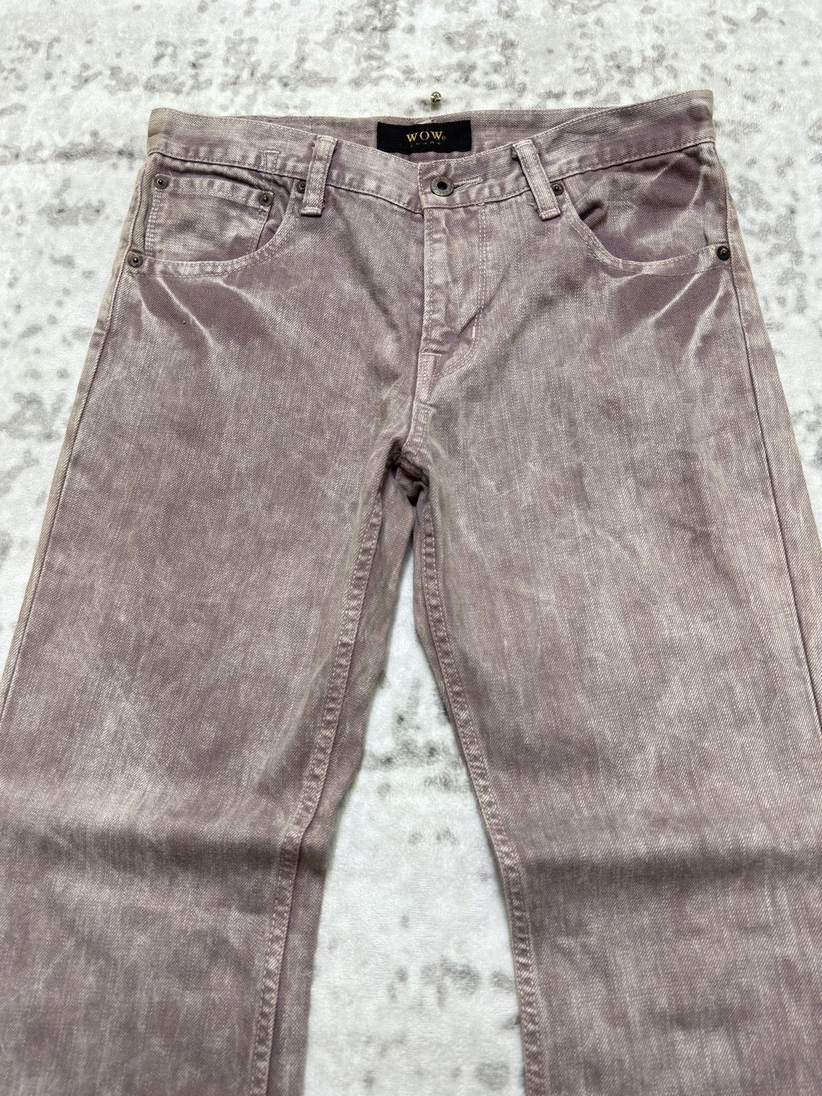 If Six Was Nine Vintage Flared WOW Jeans Acid Wash Purple Denim Size US 30 / EU 46 - 3 Thumbnail