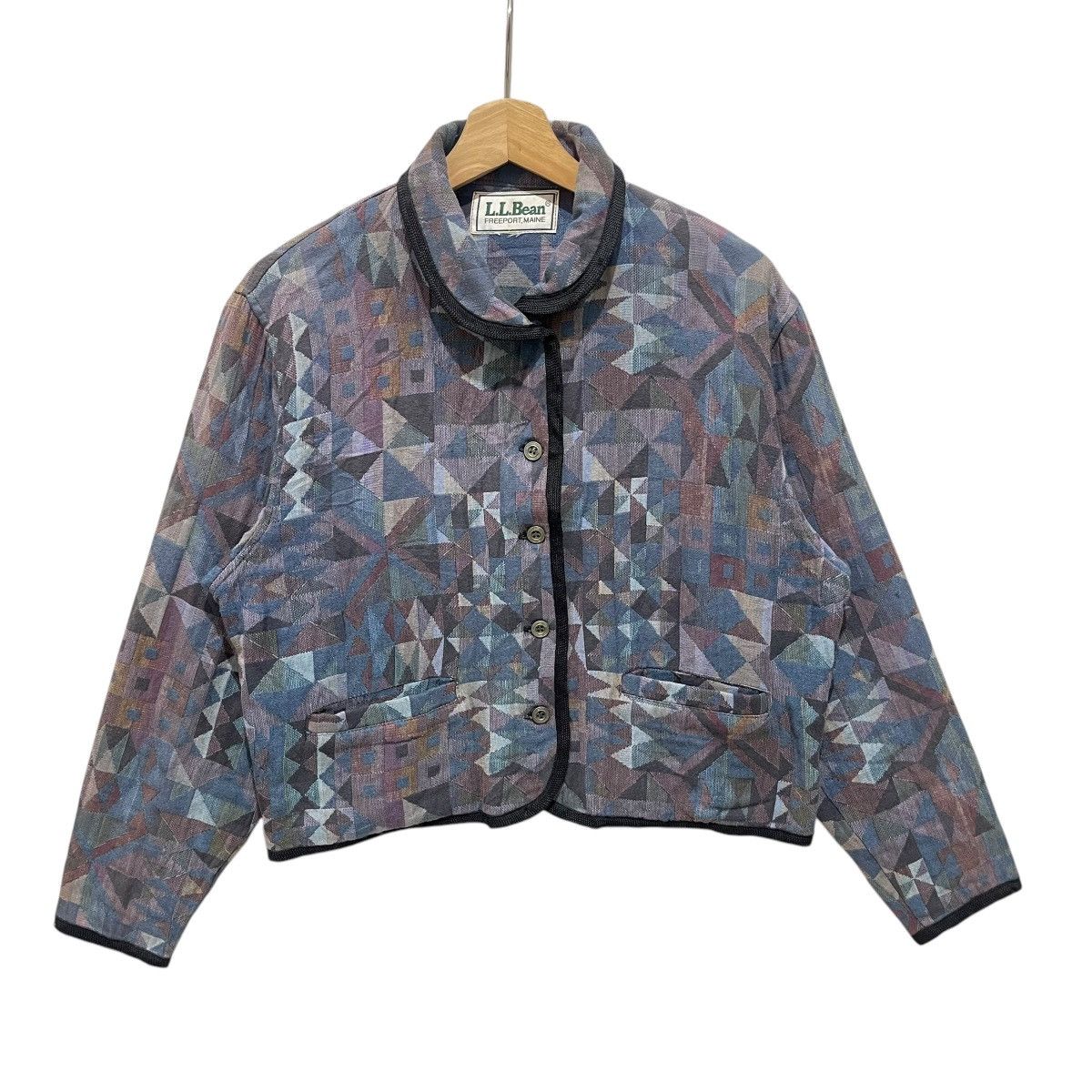 L.L. Bean × Vintage Vintage LL Bean Aztec Design Button Cropped Jacket Size M / US 6-8 / IT 42-44 - 1 Thumbnail