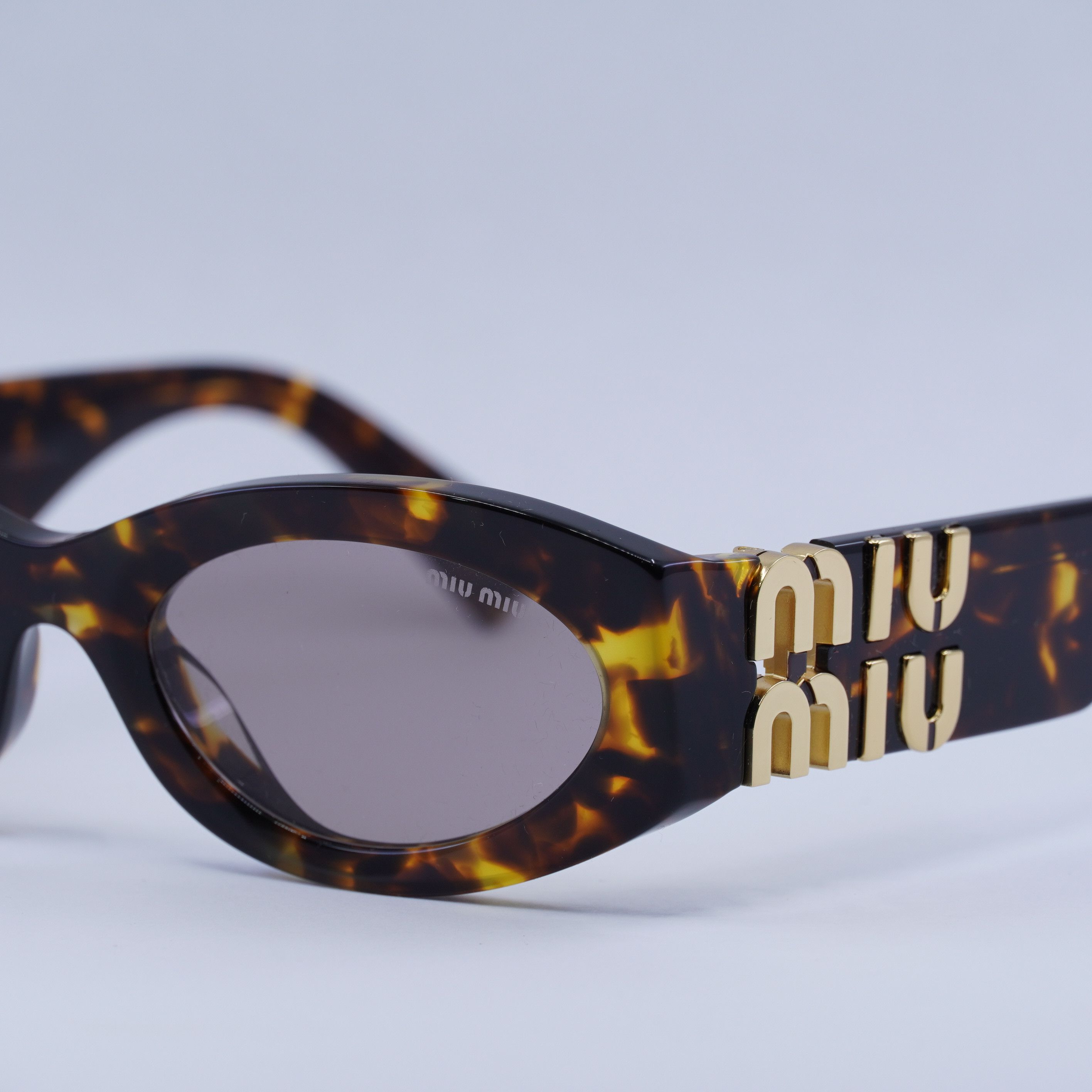 Miu Miu Miu Miu MU11WS 14L20I Sunglasses Havana Oval Frame Size ONE SIZE - 2 Thumbnail