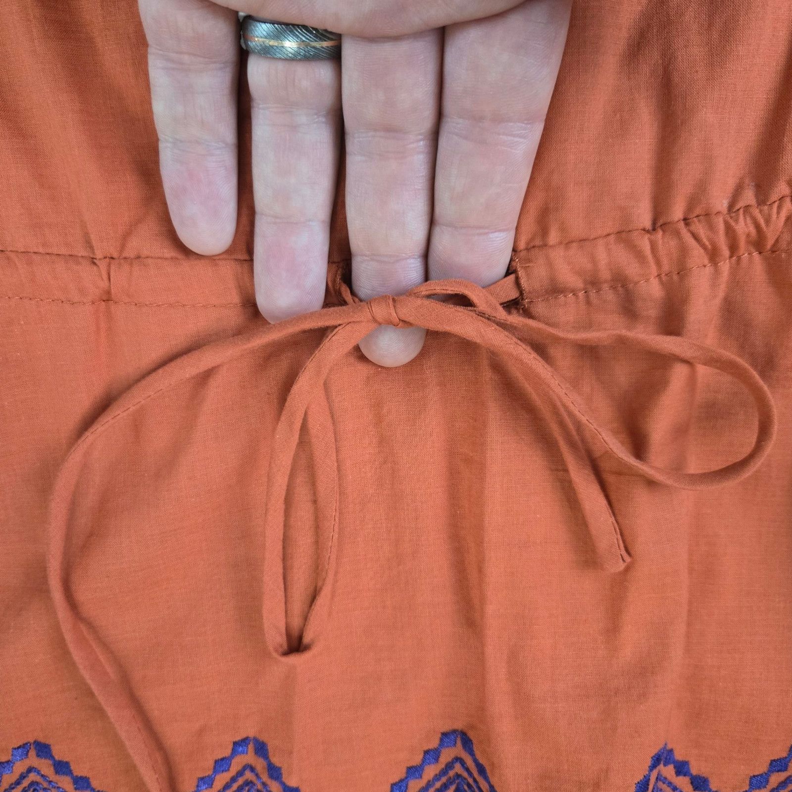 Other Terracotta Embroidered Boho Peplum Style Tunic Top Size XS Size XS / US 0-2 / IT 36-38 - 6 Thumbnail