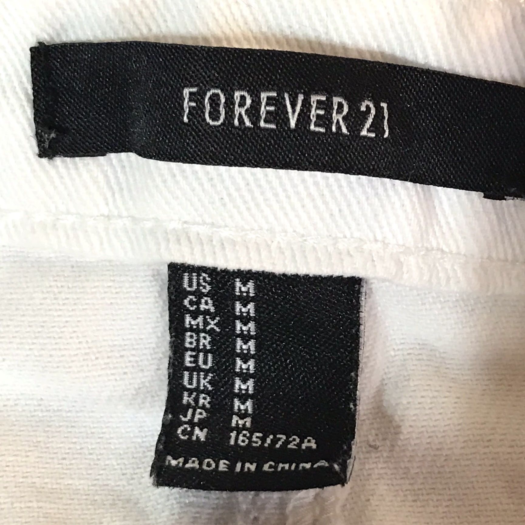 Forever 21 Forever 21 White Destroyed Denim Mini Skirt Womens Medium Spring Summer Casual Party Workwear Size 32" / US 10 / IT 46 - 3 Thumbnail