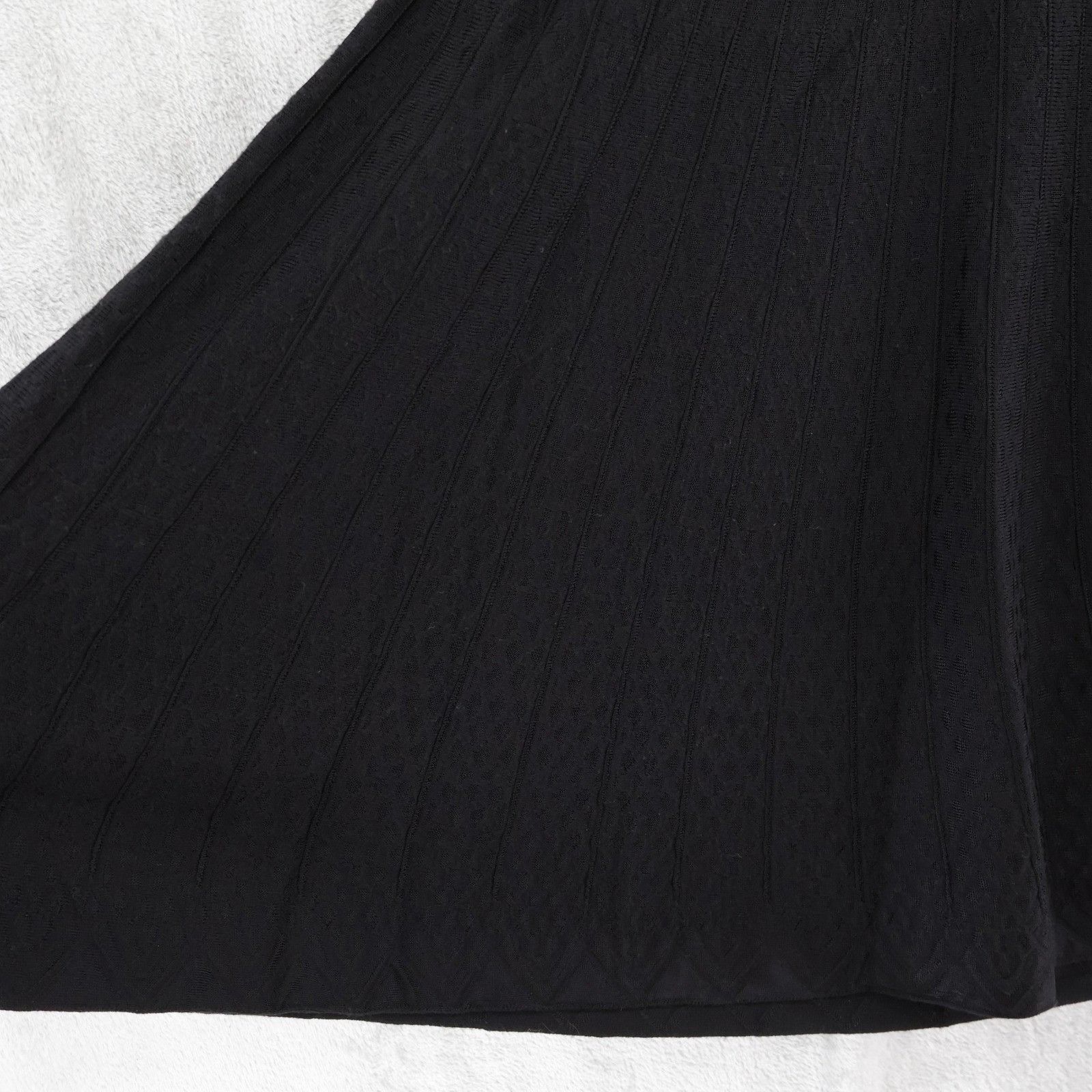 NIC+ZOE NIC+ZOE Black Ribbed Knit Fit Flare Midi Dress Womens L Size L / US 10 / IT 46 - 8 Thumbnail