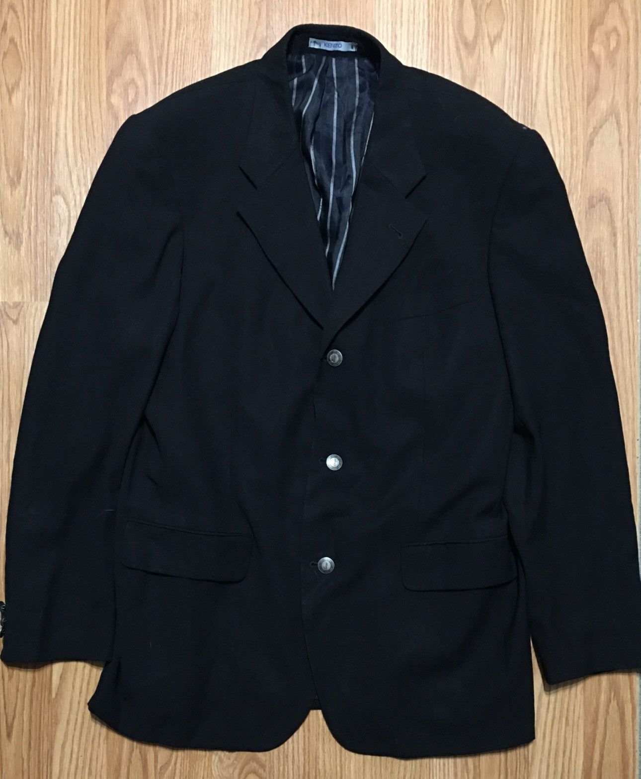 Kenzo KENZO HOMME Wool Black Mens Blazer Jacket IT 52 Size 42R - 1 Thumbnail
