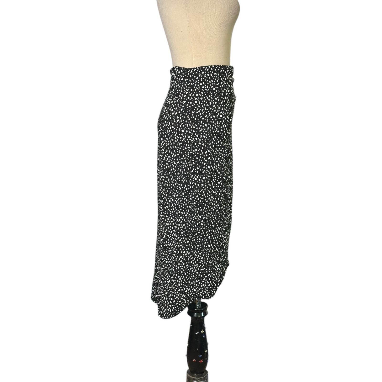 Other Urban Romantics black white faux wrap midi skirt size Large Size 34" / US 12 / IT 48 - 6 Thumbnail