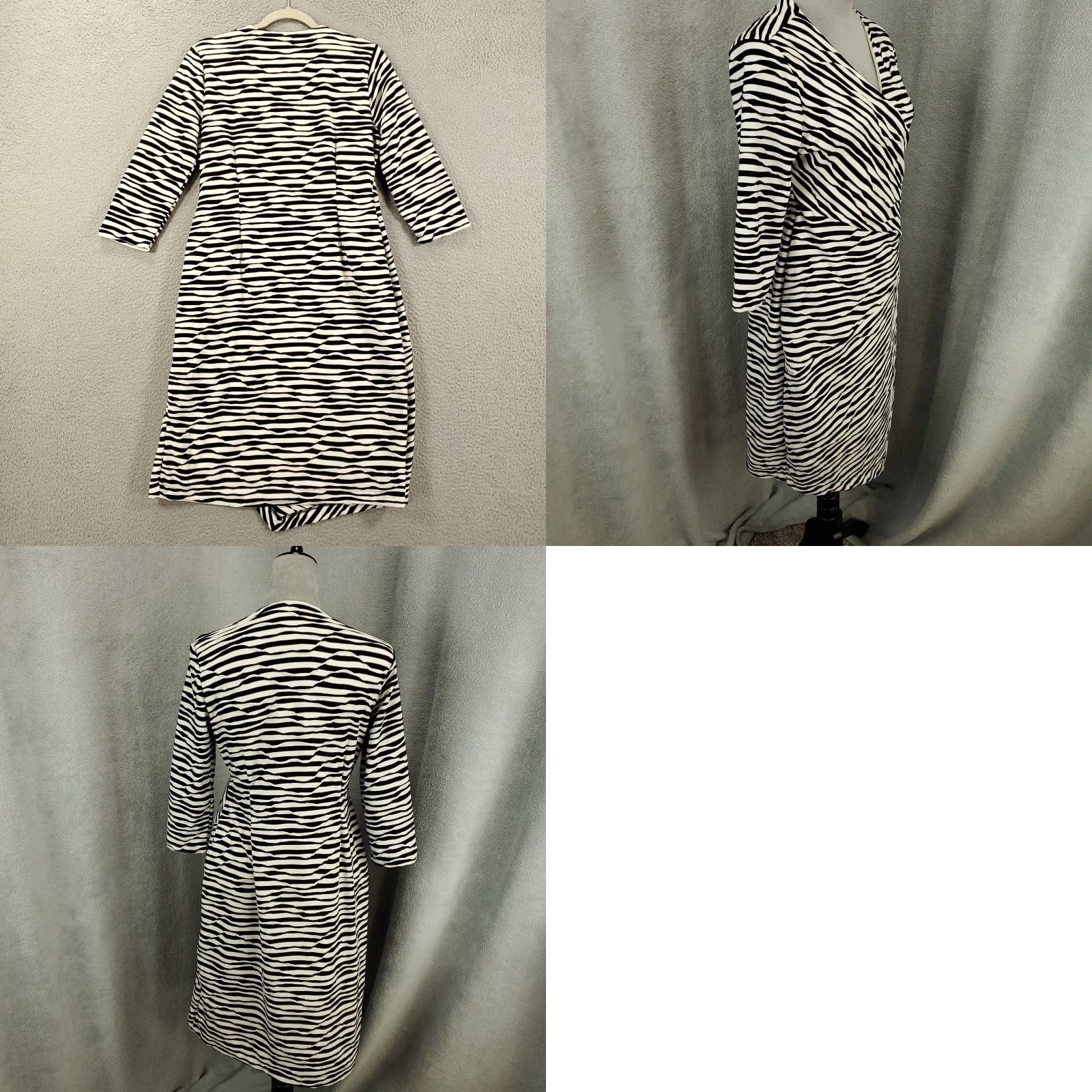 Vintage Chicos Zebra Print Dress Womens Medium Artsy Animal Pattern Textured Chicos Size M / US 6-8 / IT 42-44 - 8 Thumbnail