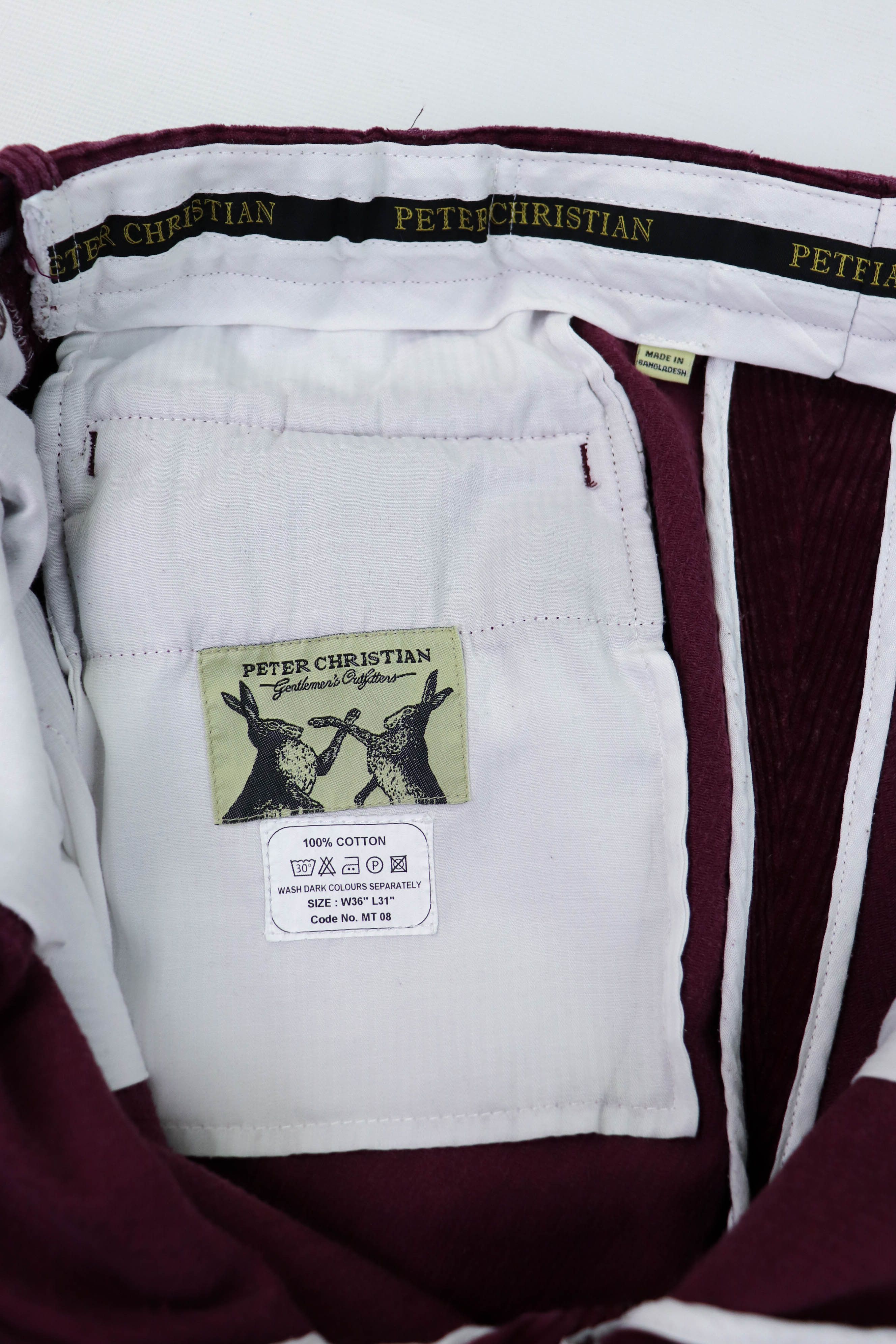 Vintage Peter Christian Gentlemen Outfitters Wine Red Corduroy Pants Size US 32 / EU 48 - 10 Thumbnail
