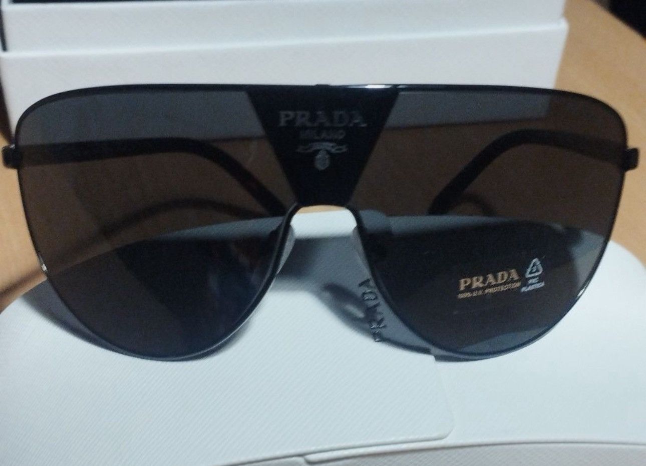 Prada *NEW* PRADA 2025 Wrap Mask Logo Sunglasses runway Size ONE SIZE - 5 Thumbnail