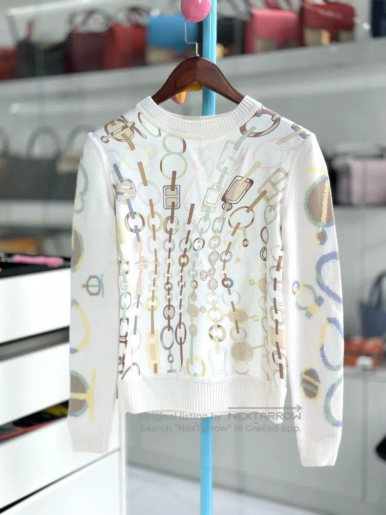 Hermes Hermes Silk knitwear, beige Size XXS / US 00 / IT 34 - 2 Thumbnail